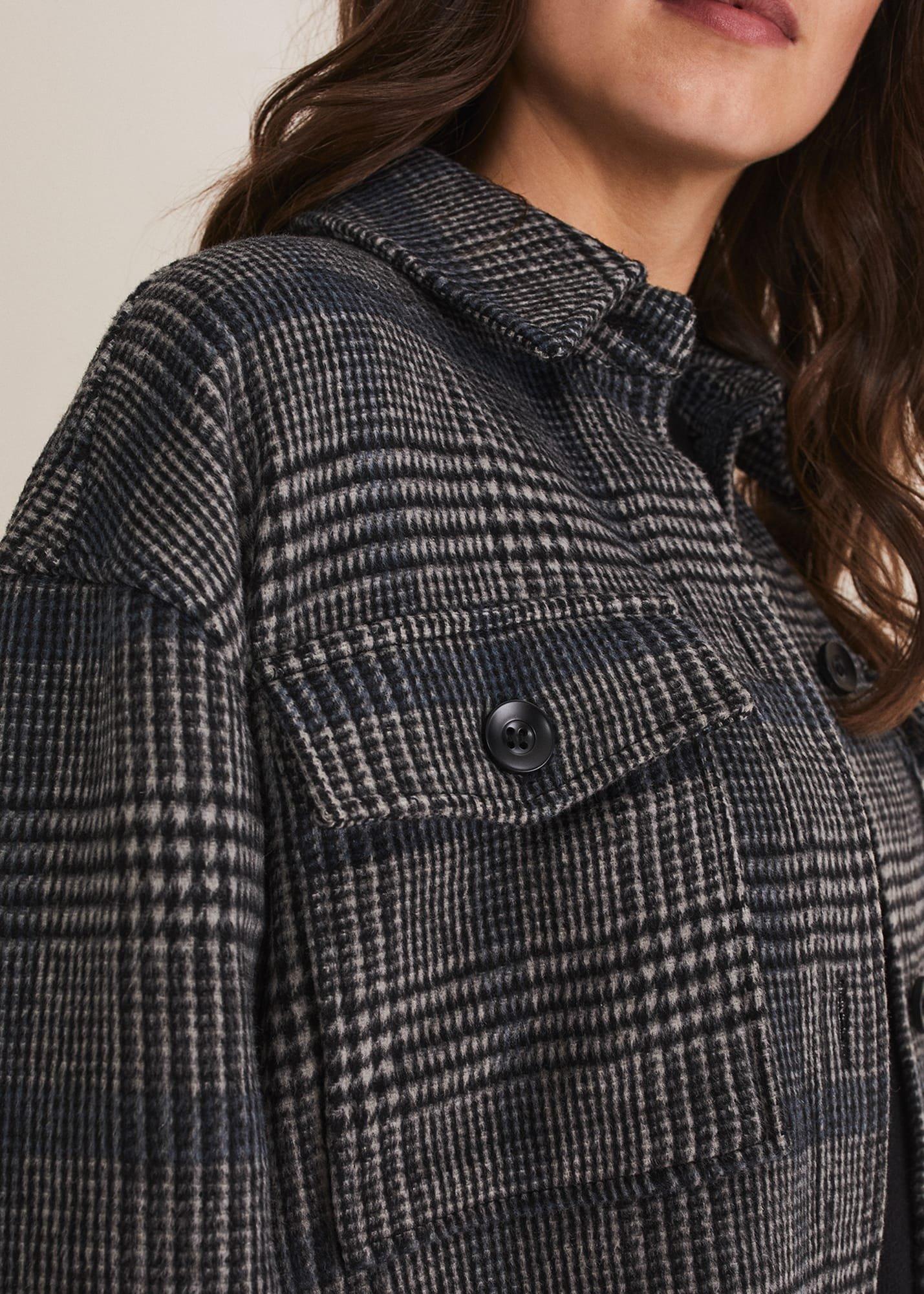 Sarina Check Longline Shacket