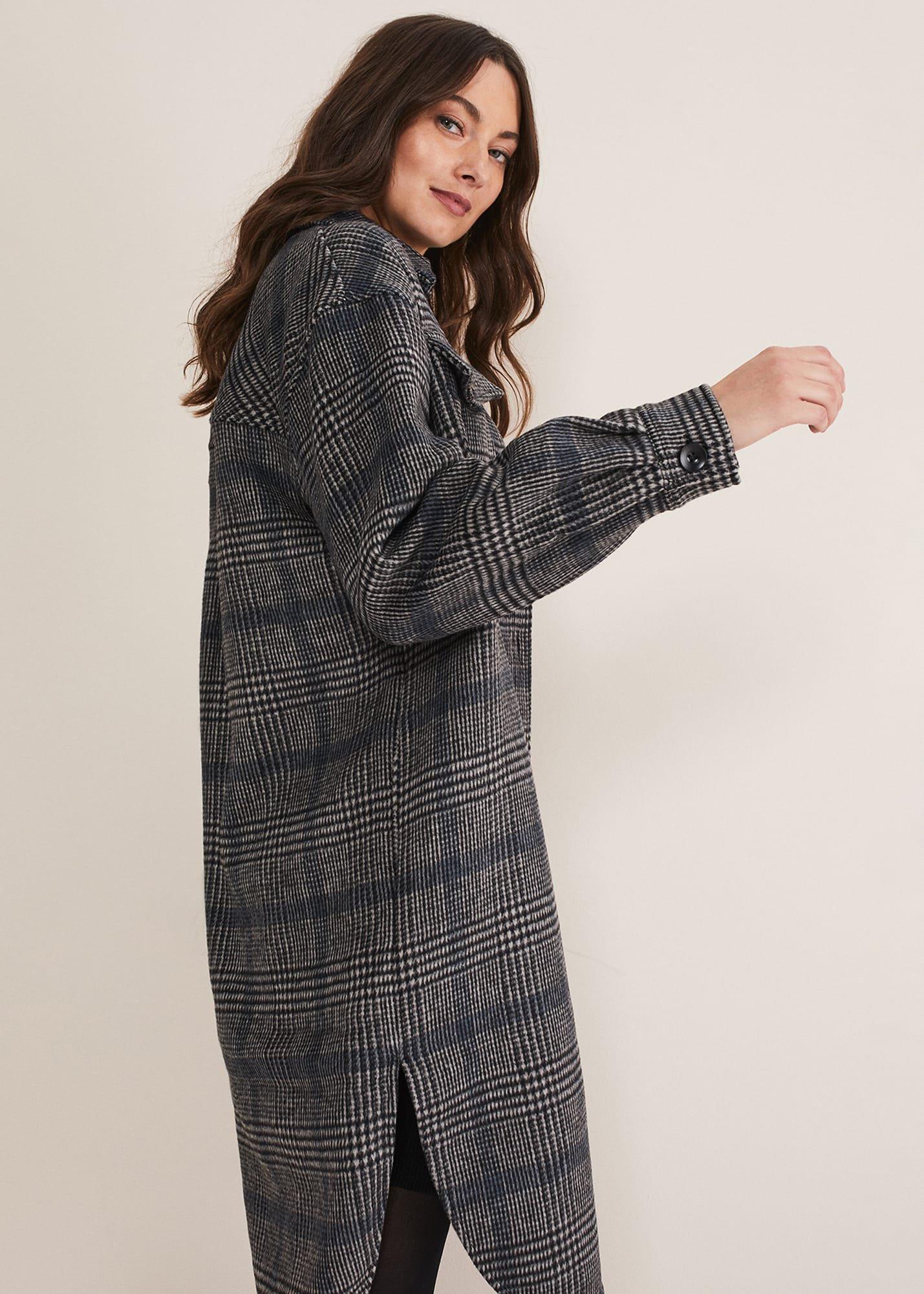 Sarina Check Longline Shacket