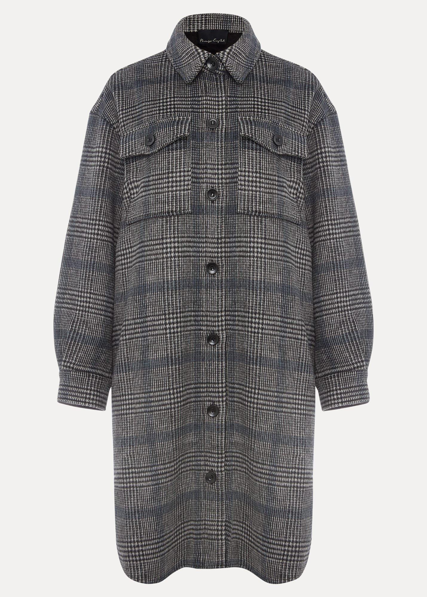 Sarina Check Longline Shacket