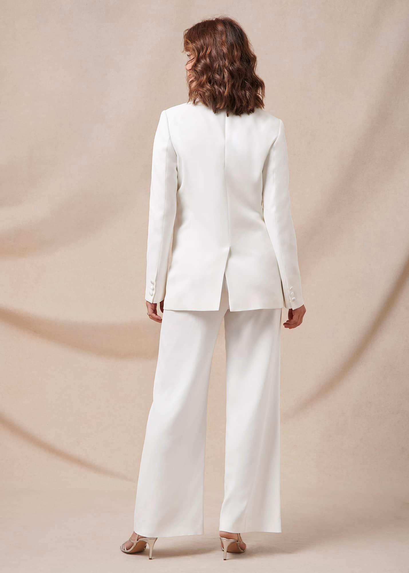 Beatriz White Satin Bridal Blazer