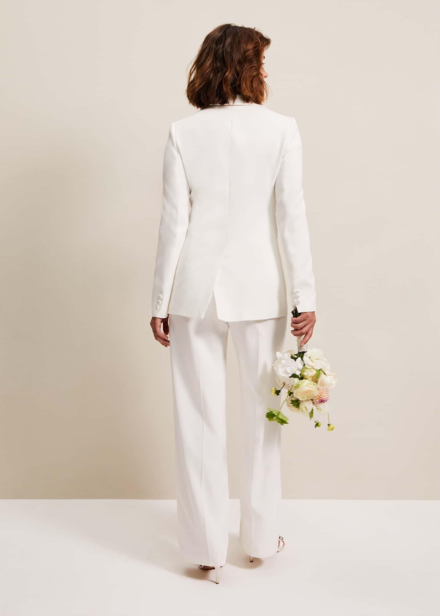 Beatriz White Satin Bridal Blazer
