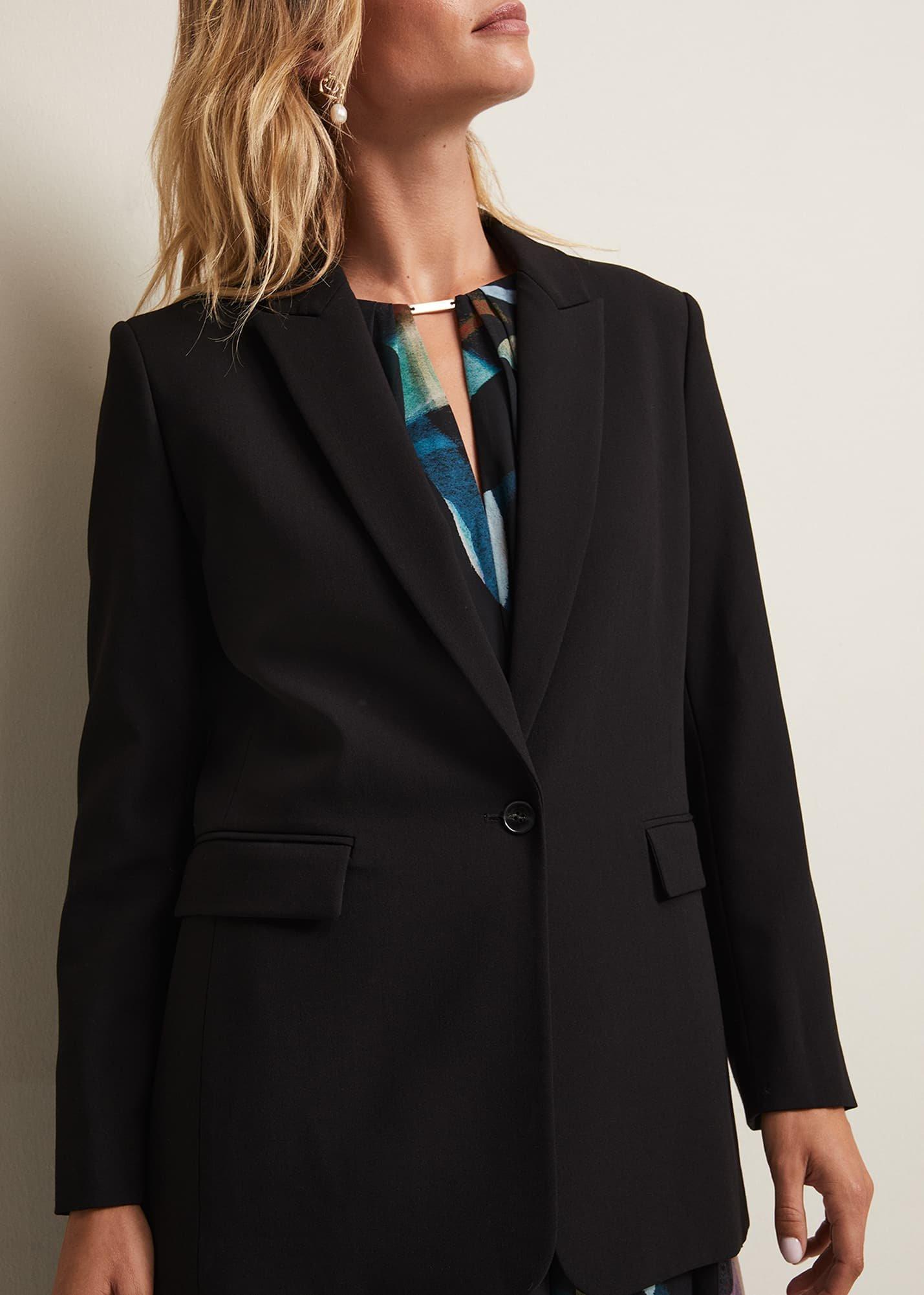 Neah Black Crepe Blazer