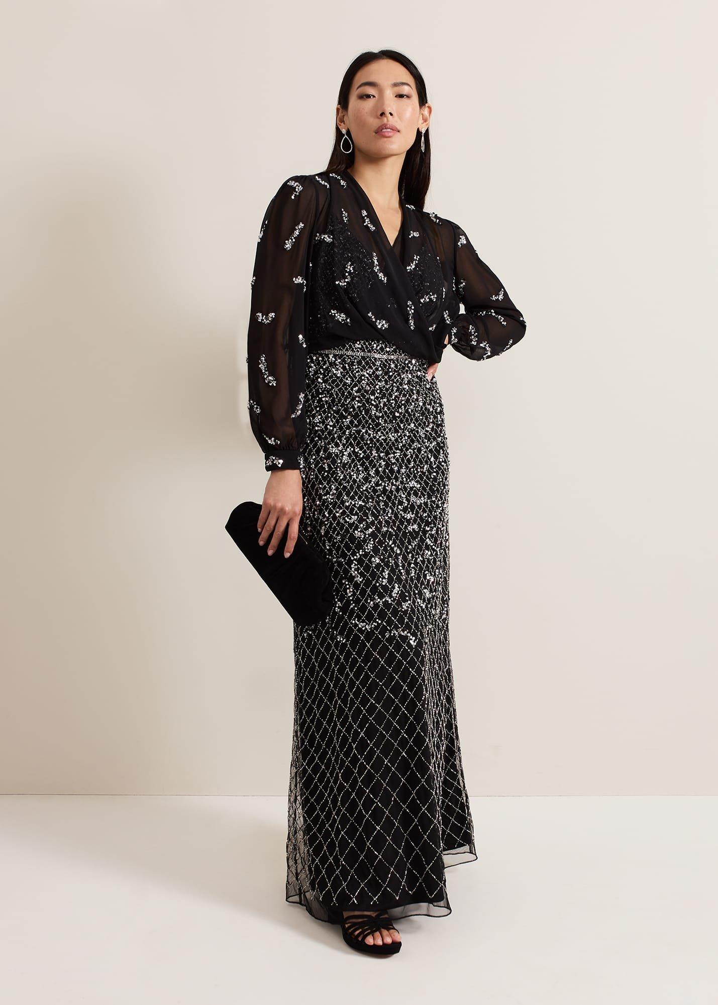 ${product-id}-Annette Sequin Embellished Cover Up-Black-${view-type}