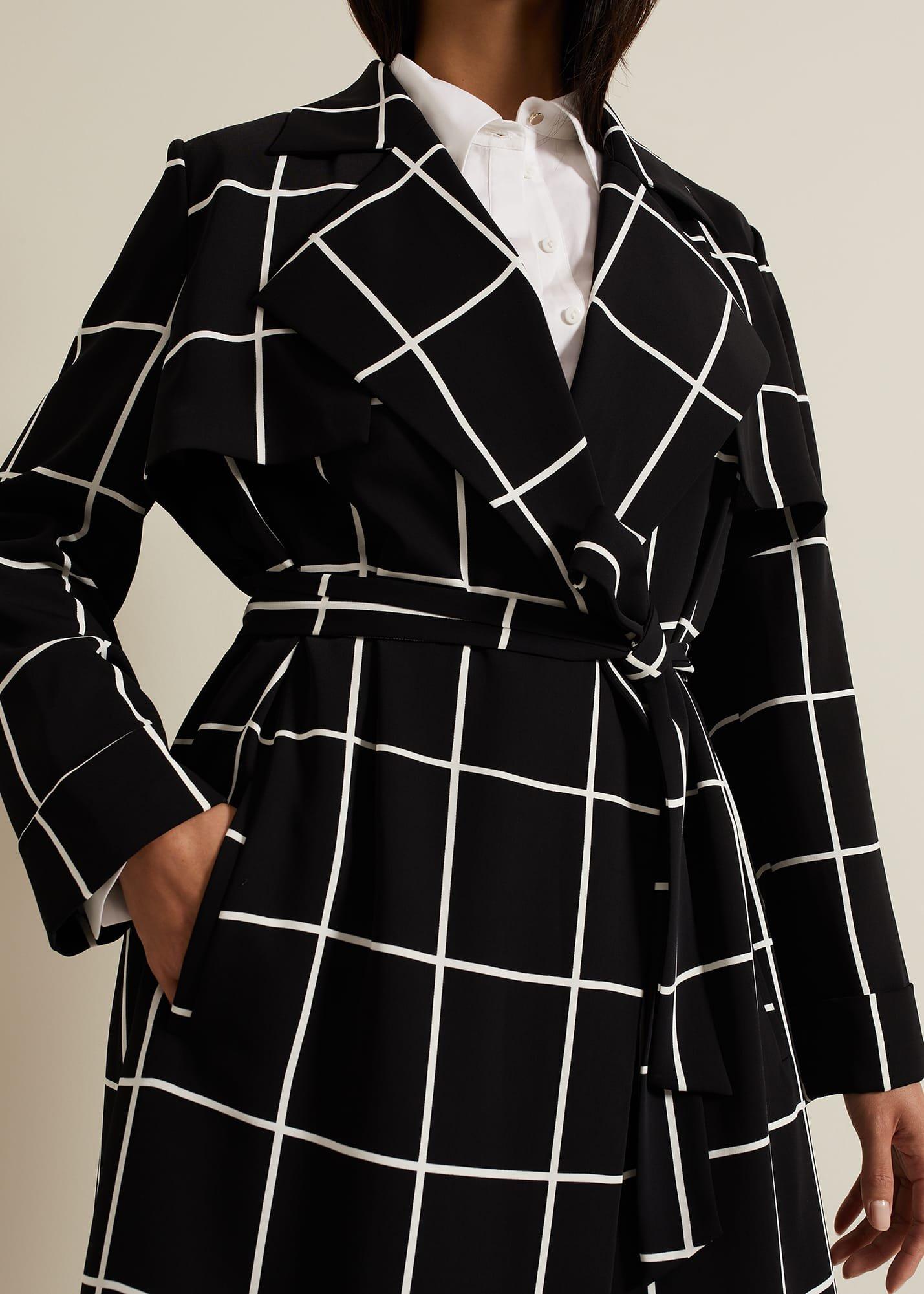 Aspen Check Drape Trench