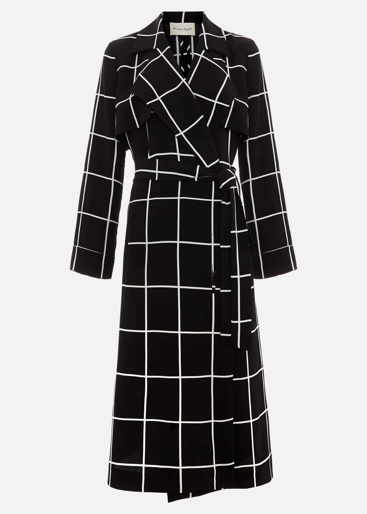 Aspen Check Drape Trench