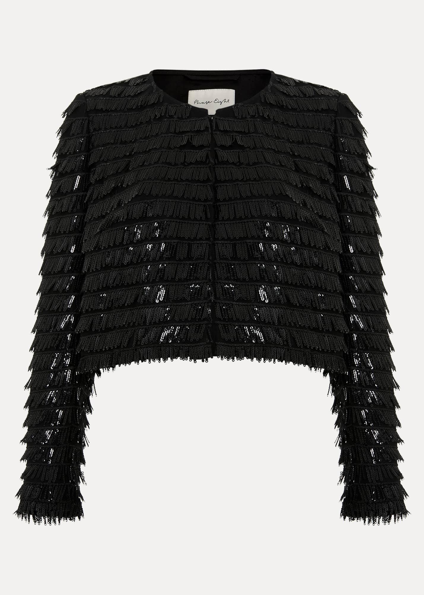 Dolly Black Fringe Crop Jacket