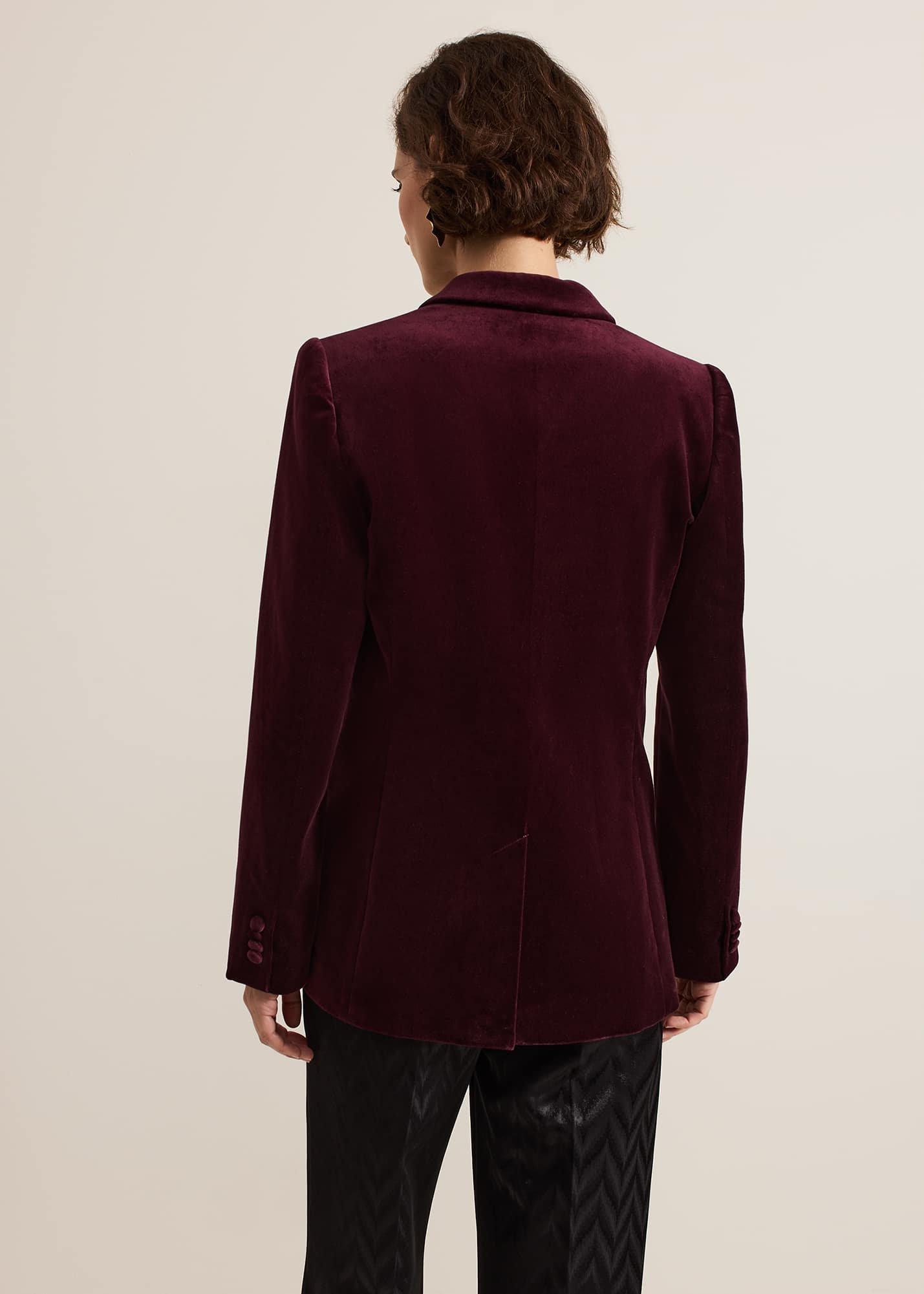 Bridie Wine Velvet Blazer