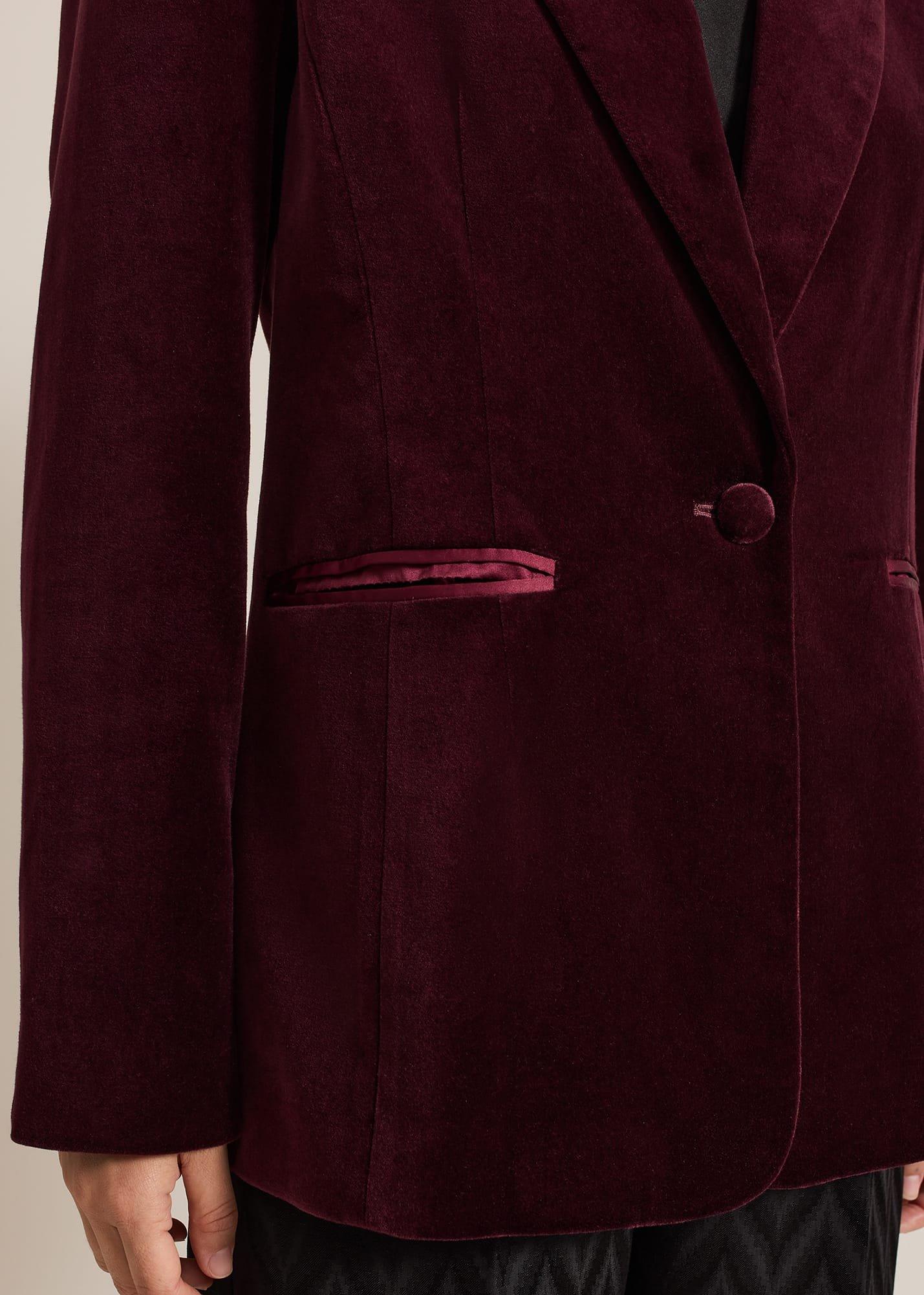 Bridie Wine Velvet Blazer