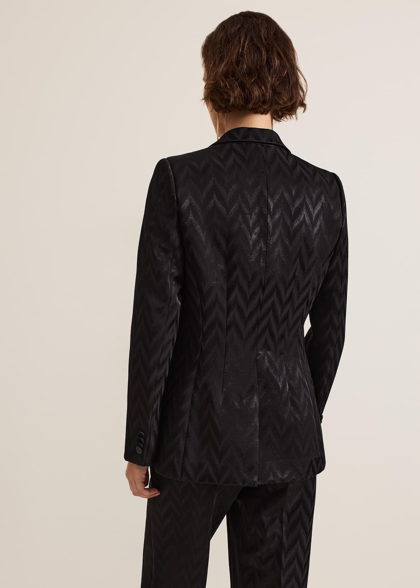 Adalynn Fitted Jacquard Suit Jacket