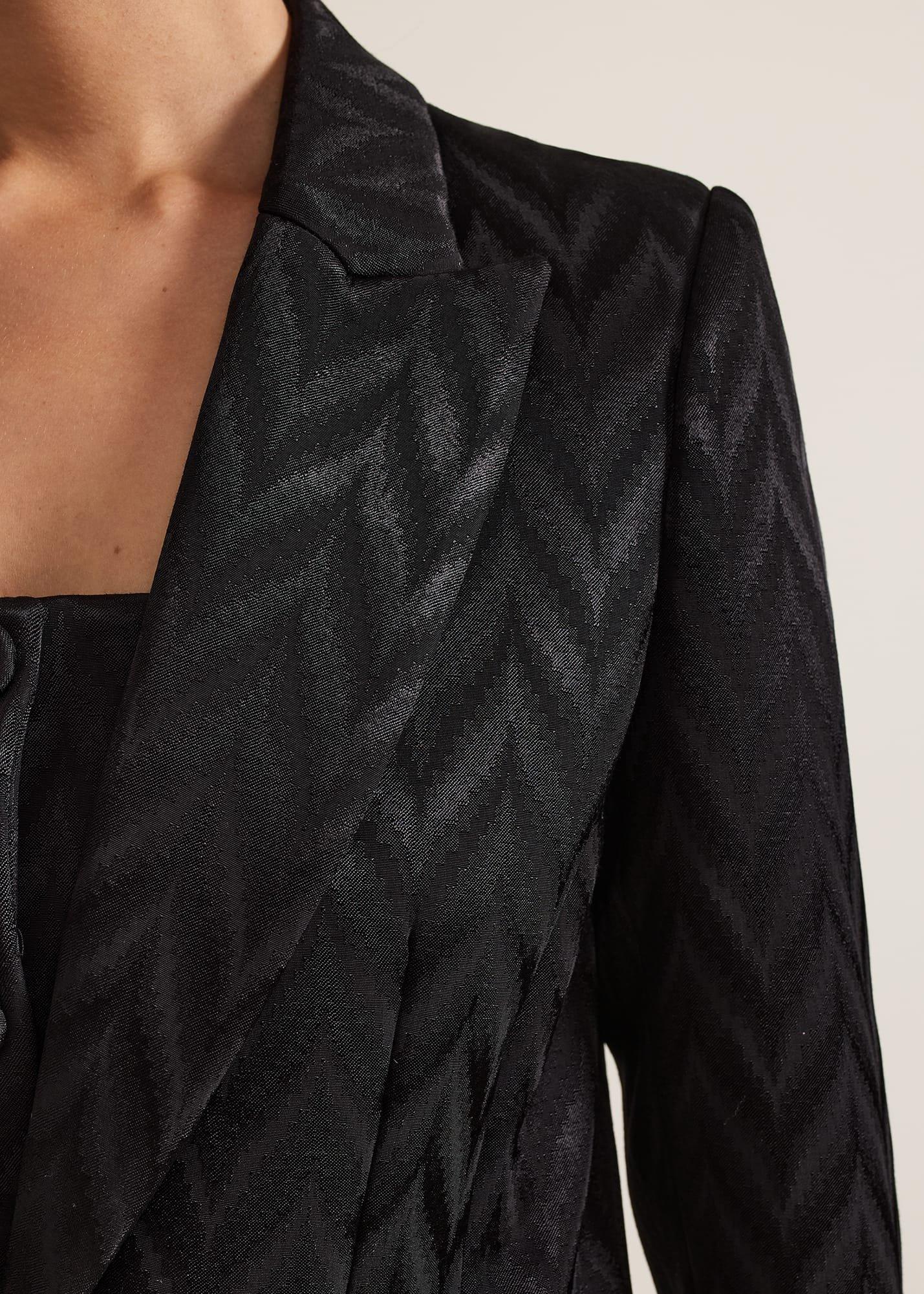 Adalynn Fitted Jacquard Suit Jacket