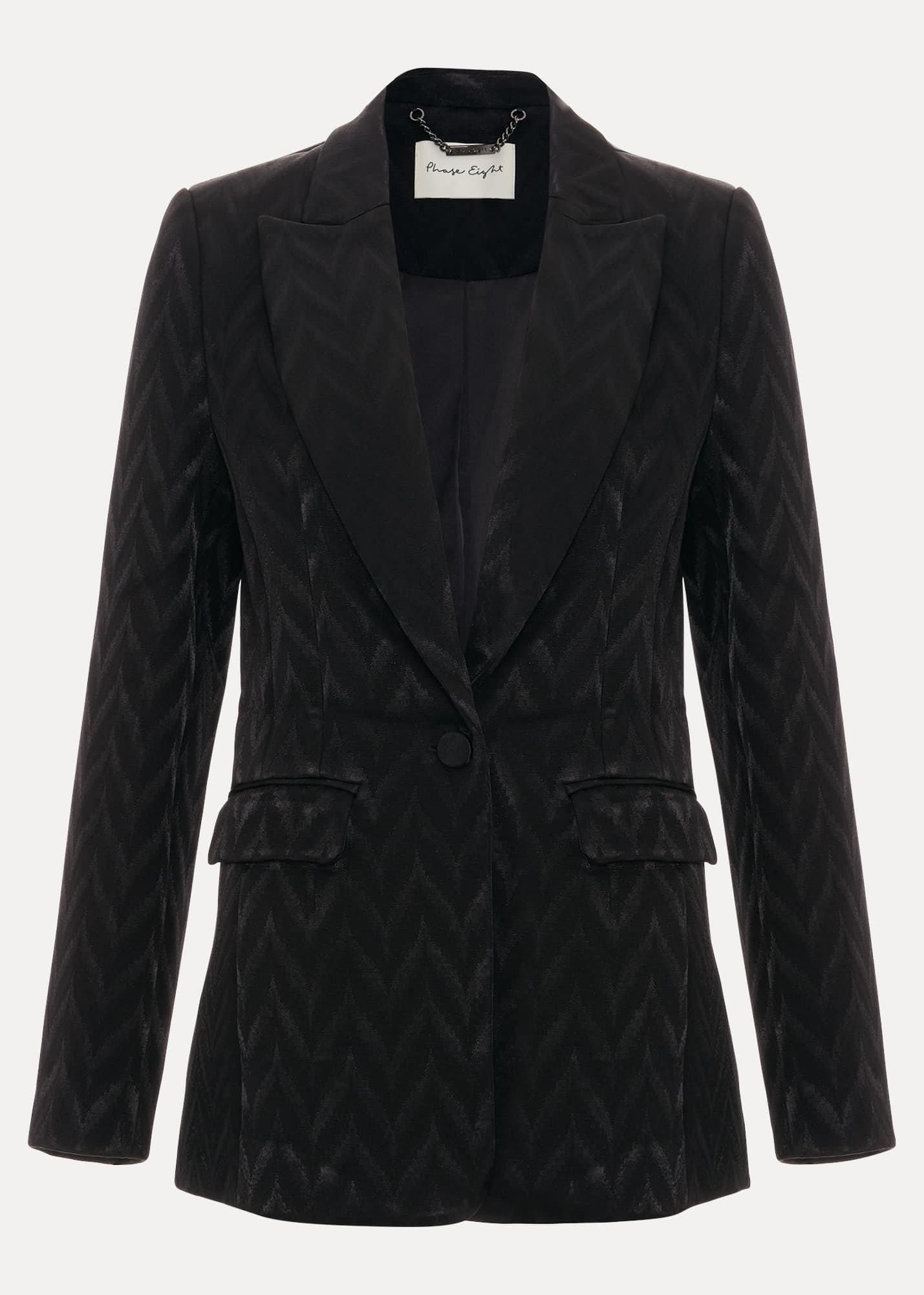 Adalynn Fitted Jacquard Suit Jacket