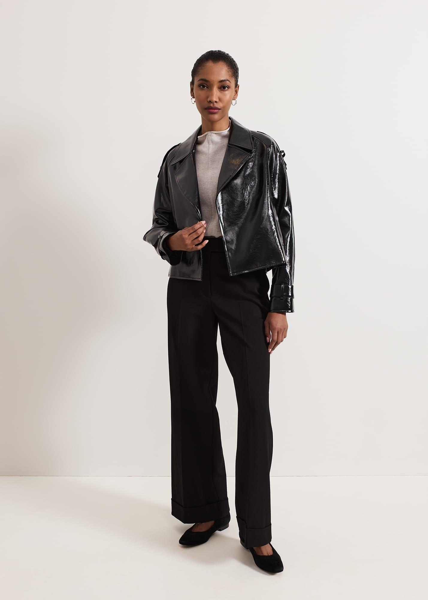 Fayette Cropped PU Trench