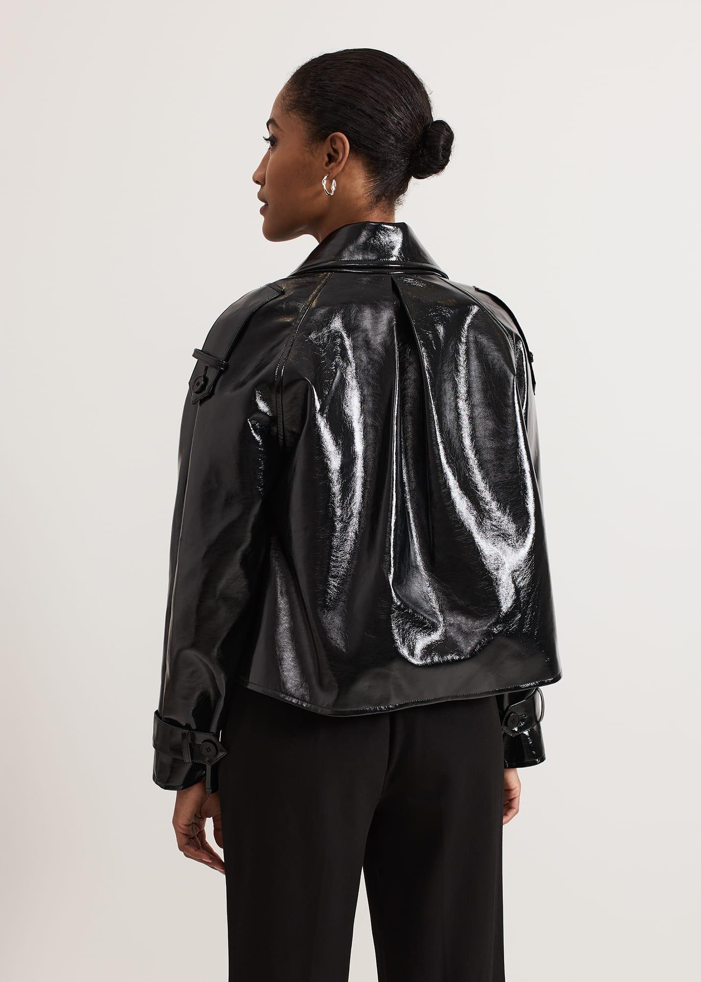 Fayette Crop Vinyl Pu Trench