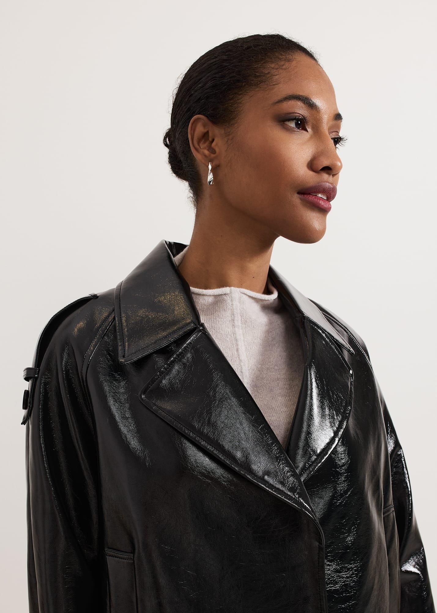 Fayette Crop Vinyl Pu Trench