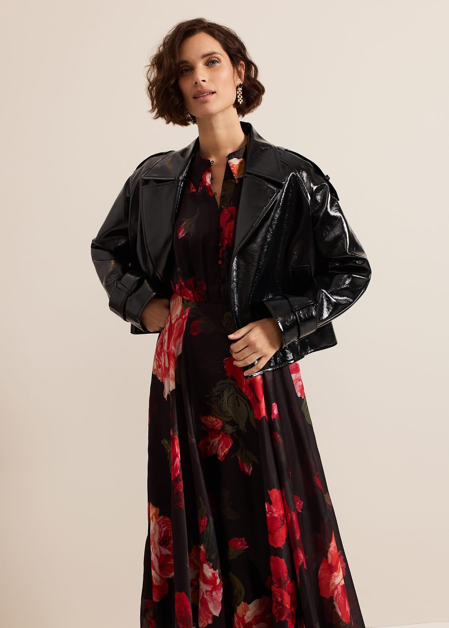 Fayette Crop Vinyl Pu Trench