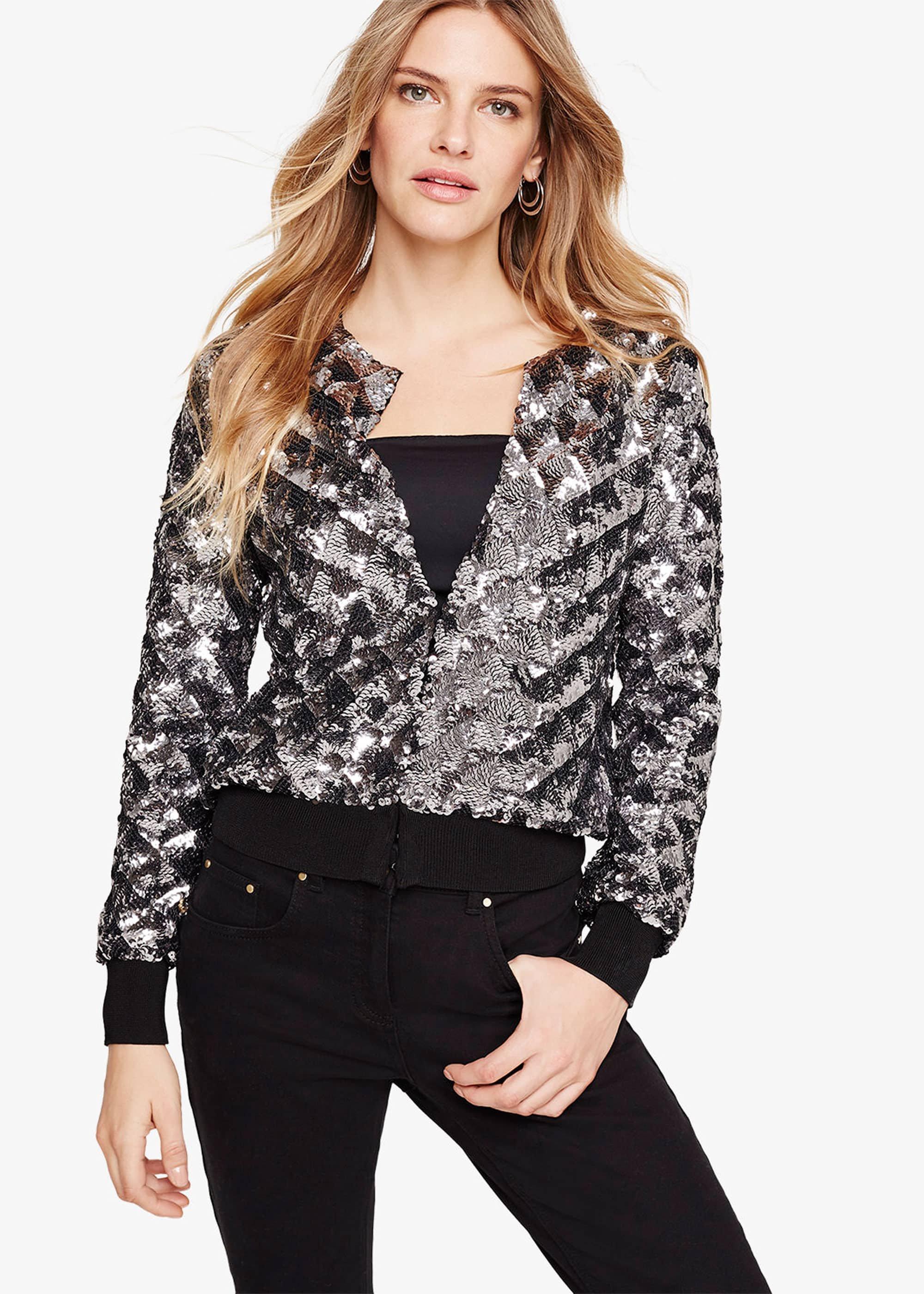 Oretta Sequin Bomber Jacket