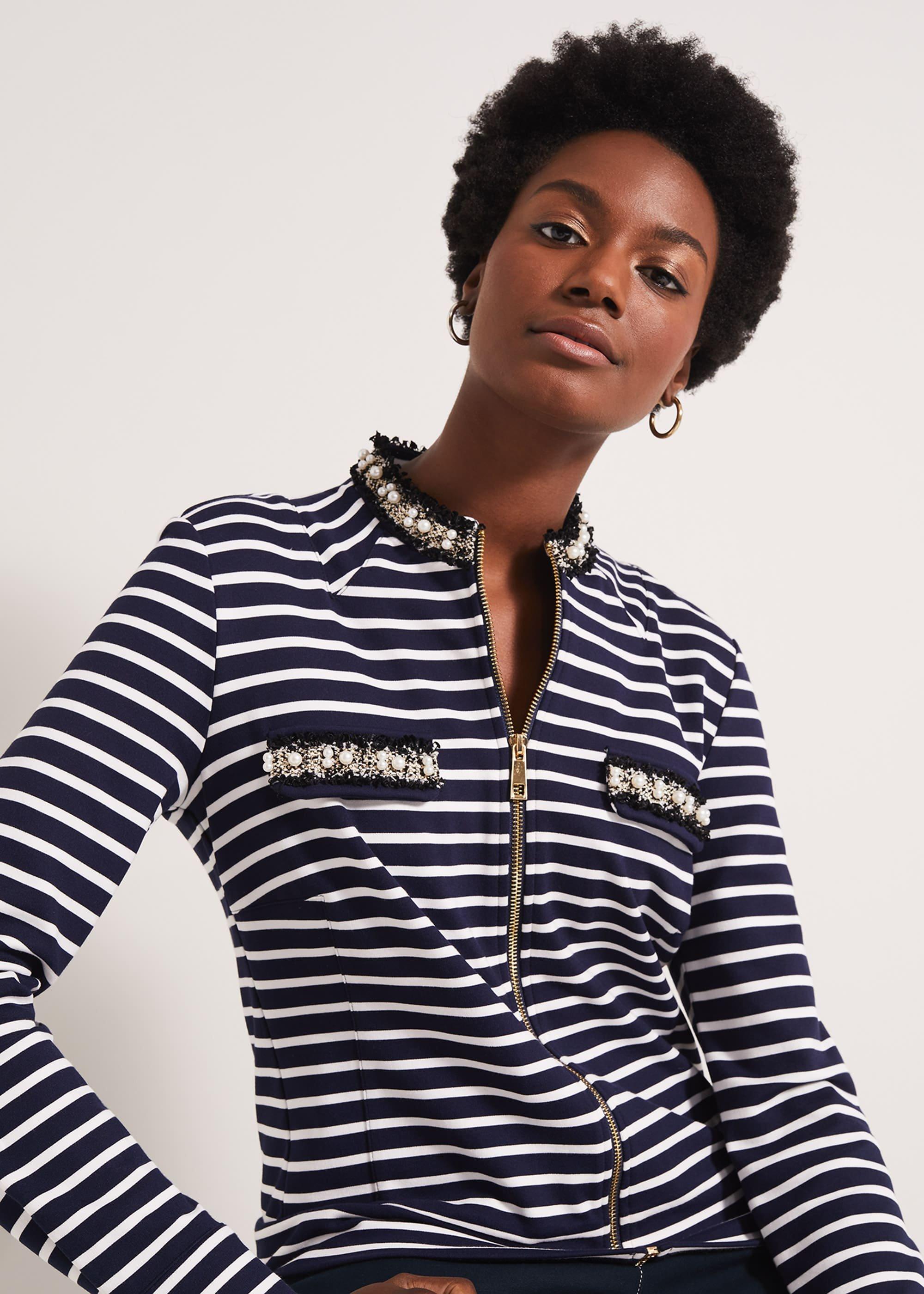Coco Stripe Jersey Jacket