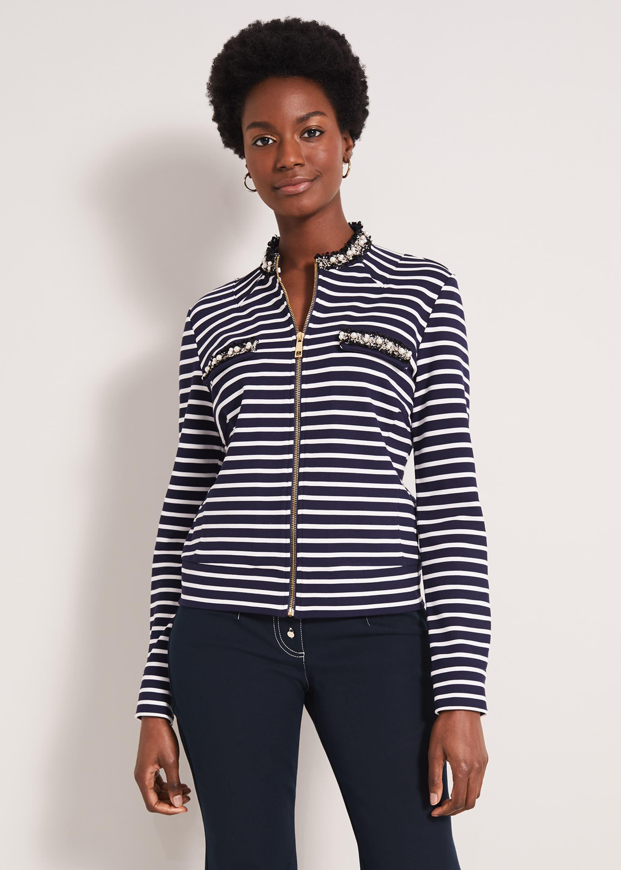 Coco Stripe Jersey Jacket