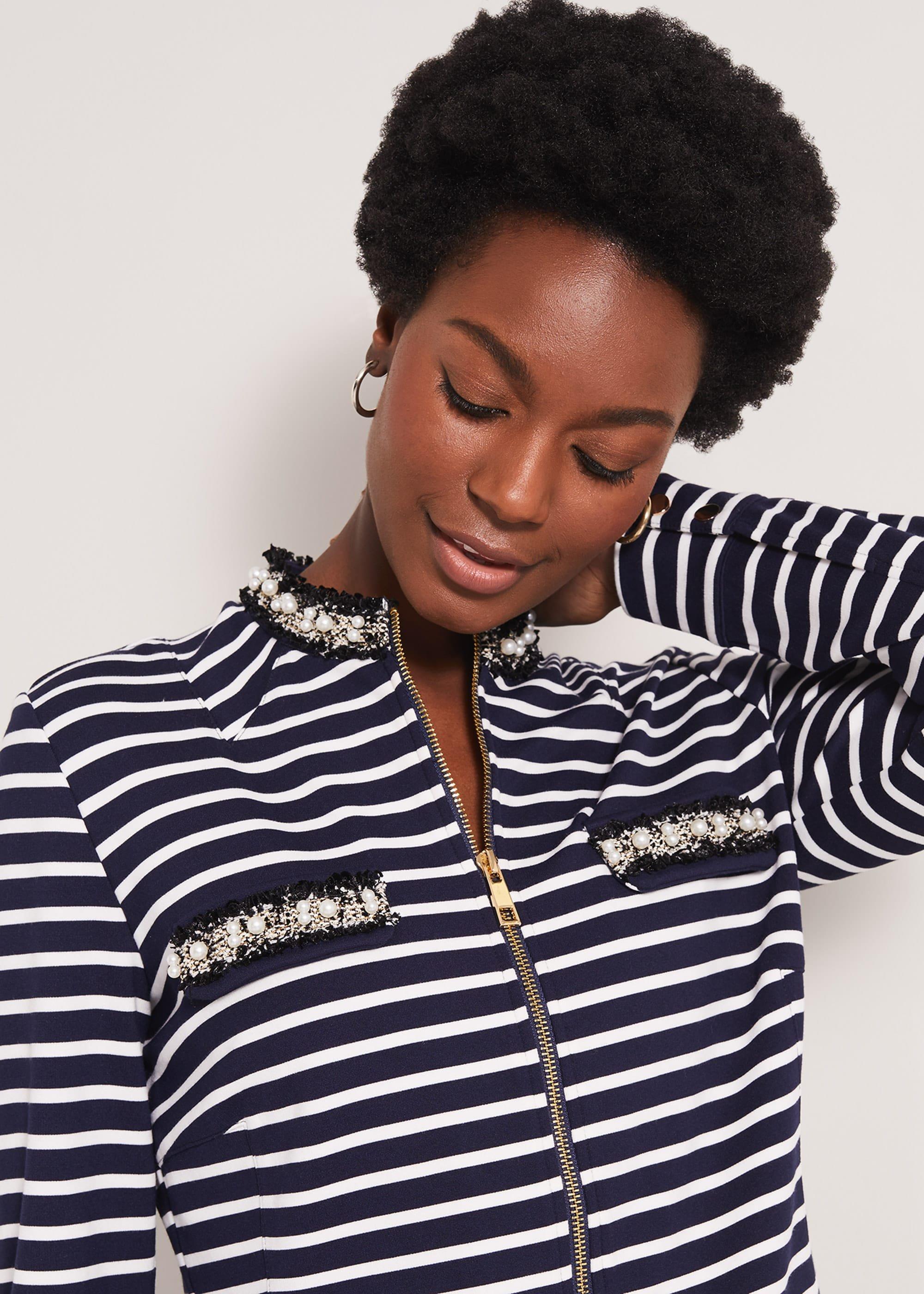 Coco Stripe Jersey Jacket