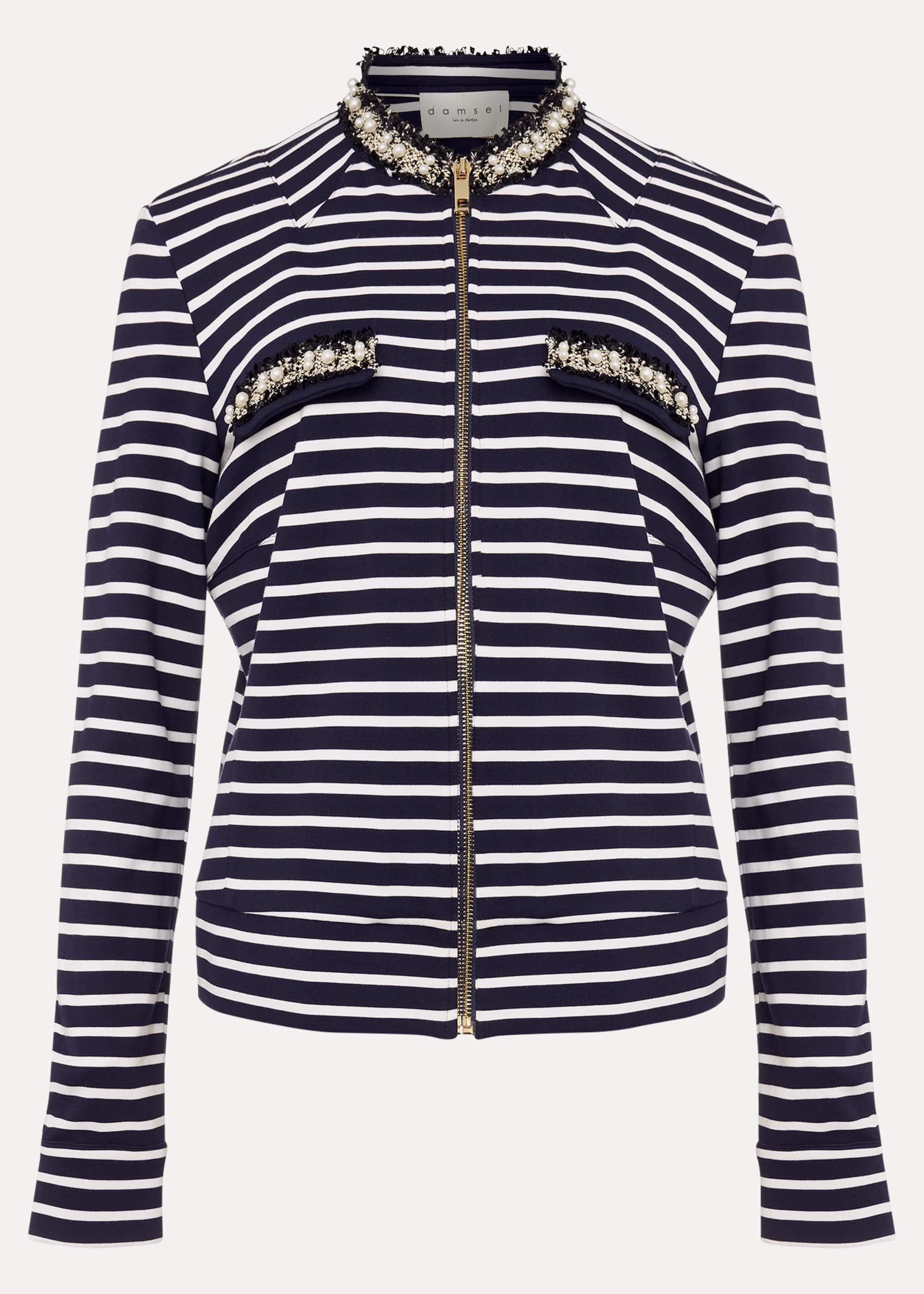 Coco Stripe Jersey Jacket
