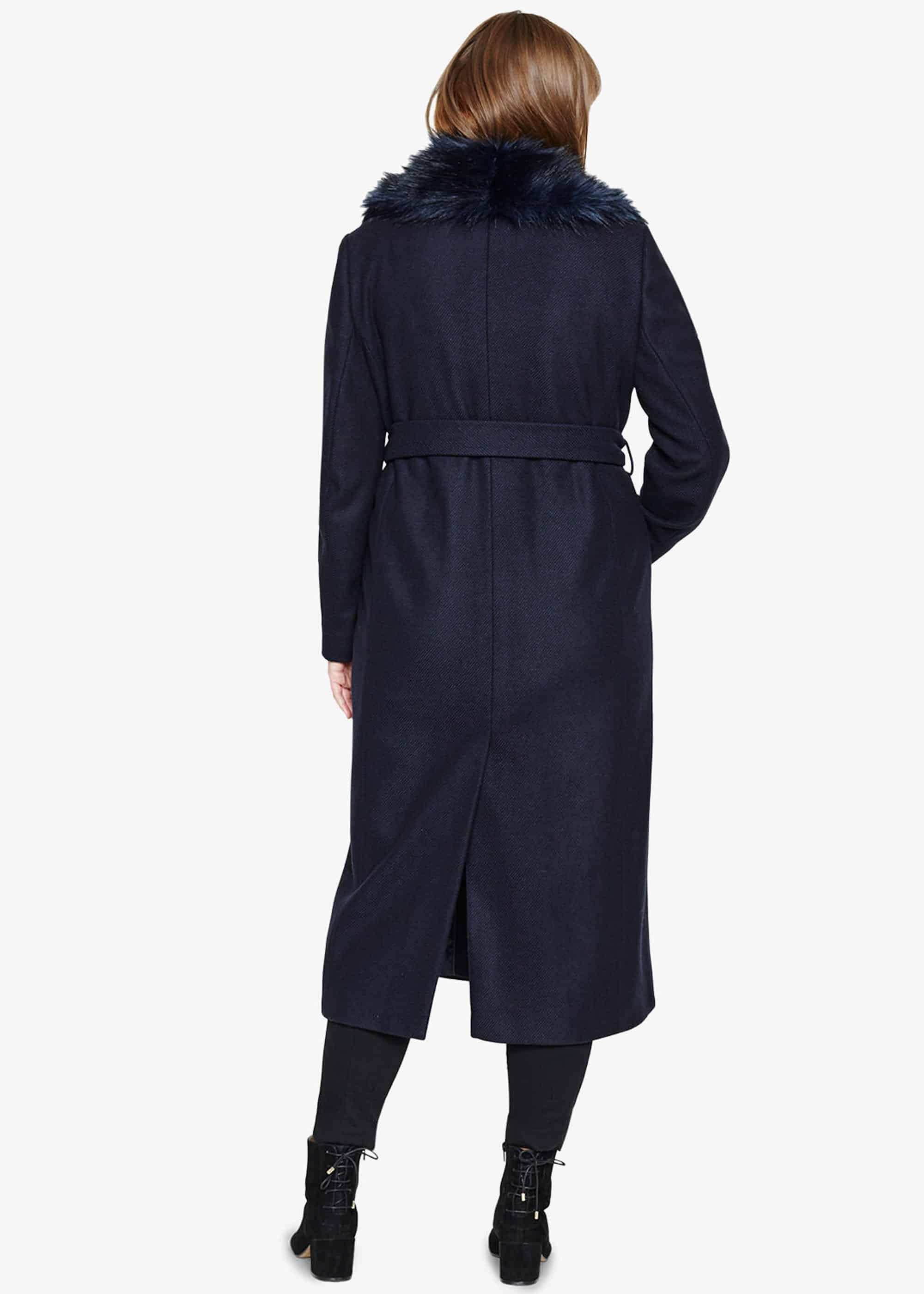 Fergie Faux Fur Collar Coat