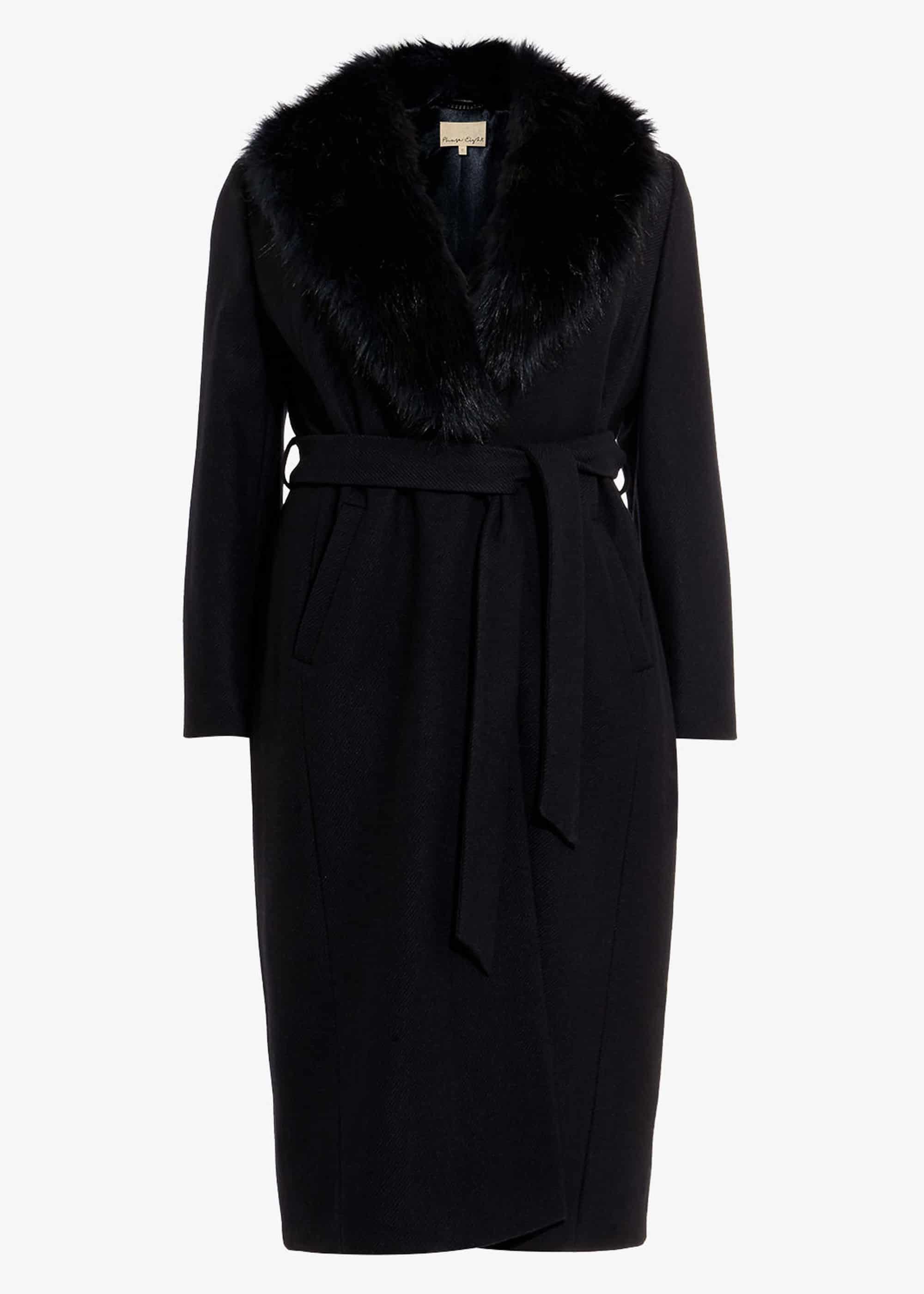 Fergie Faux Fur Collar Coat