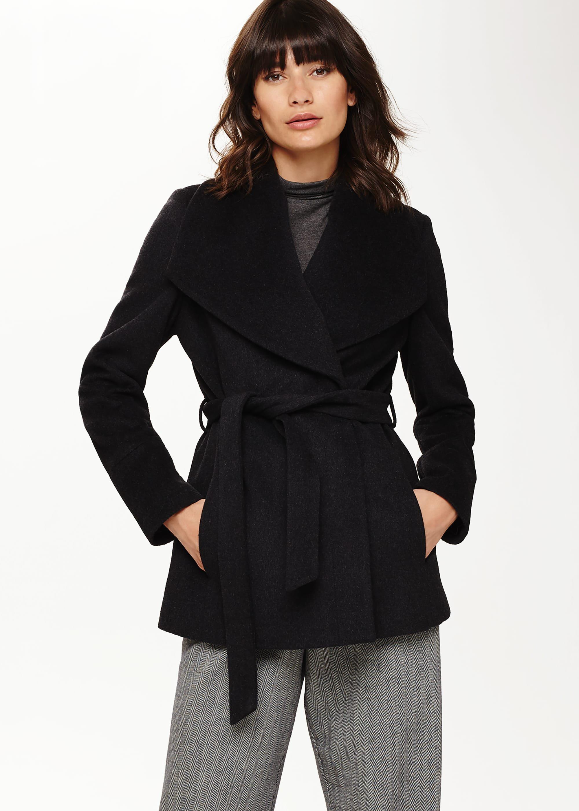 Nicci Short Belted Wool Coat