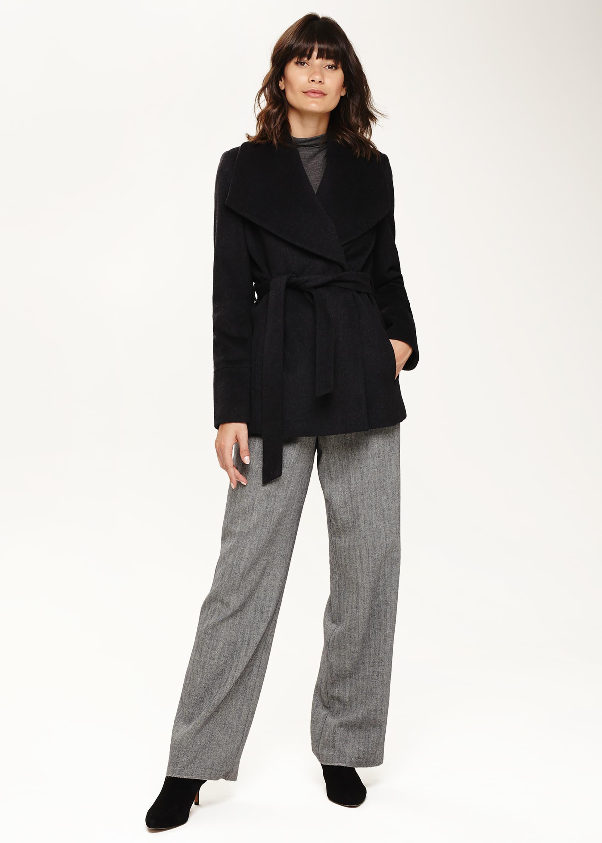 Nicci Short Belted Wool Coat