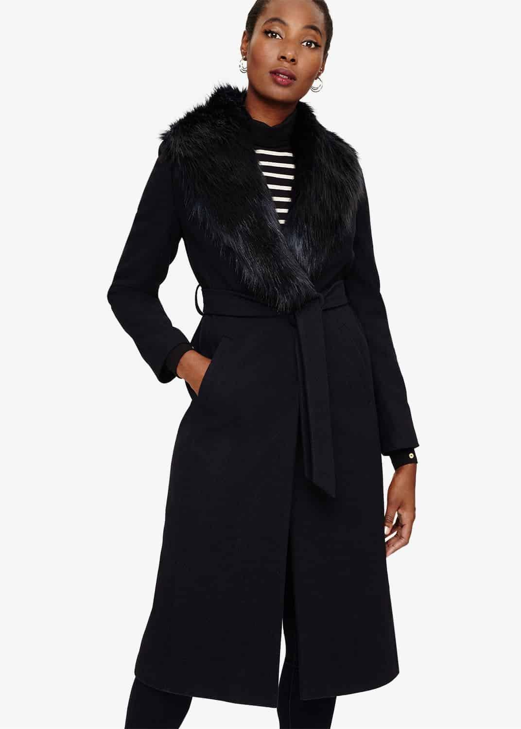 Fergie Faux Fur Collar Coat