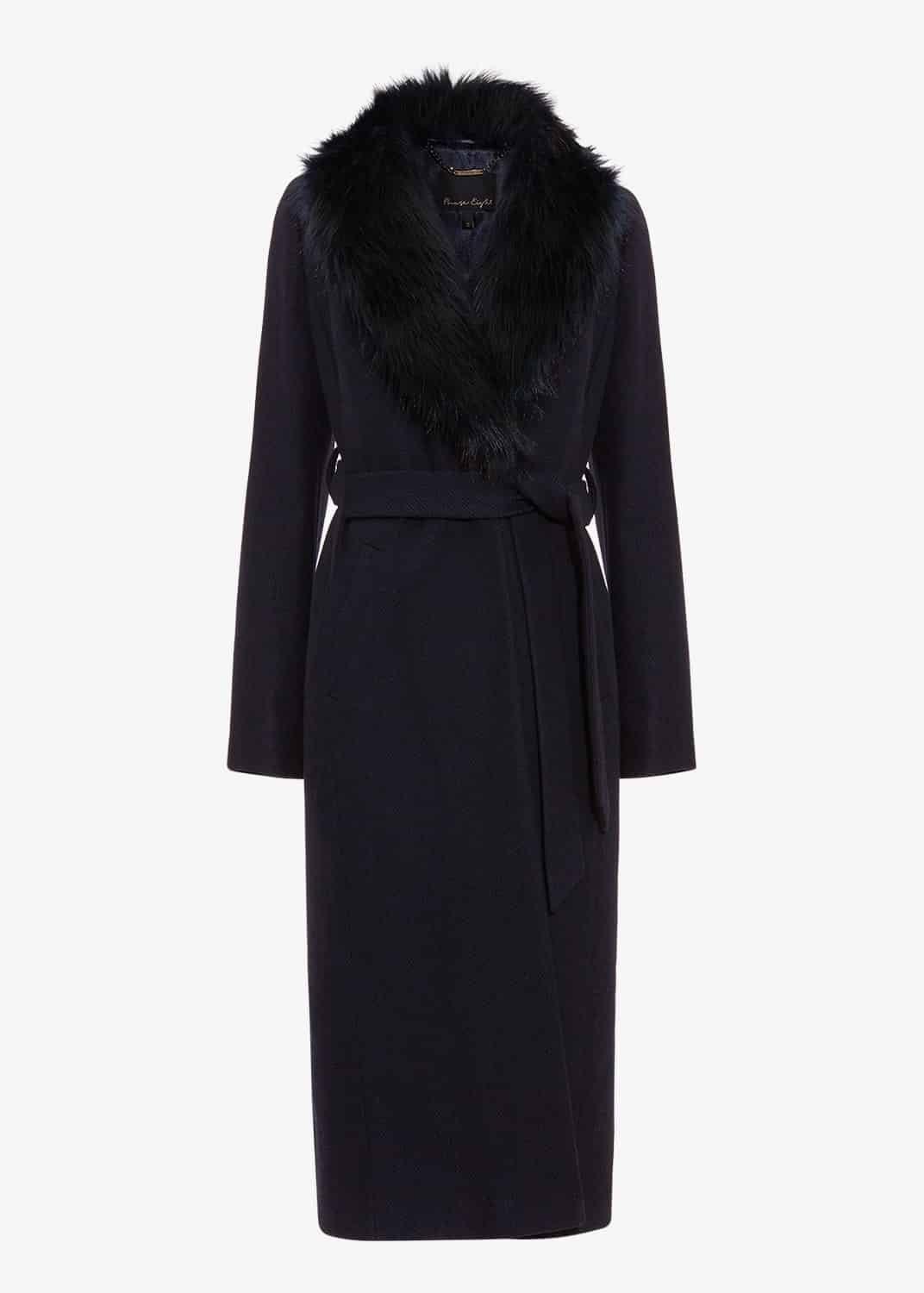 Fergie Faux Fur Collar Coat