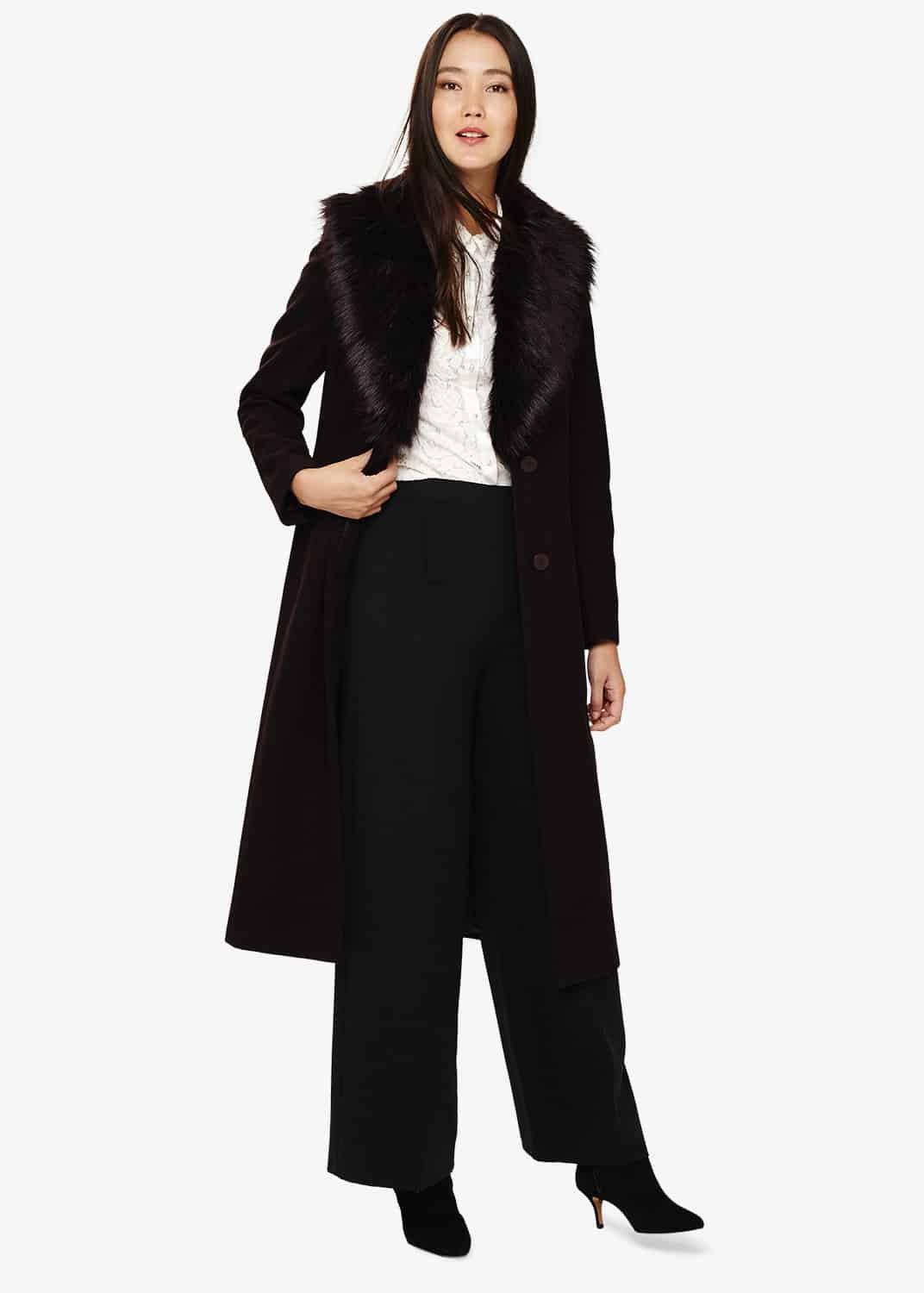 Fergie Faux Fur Collar Coat