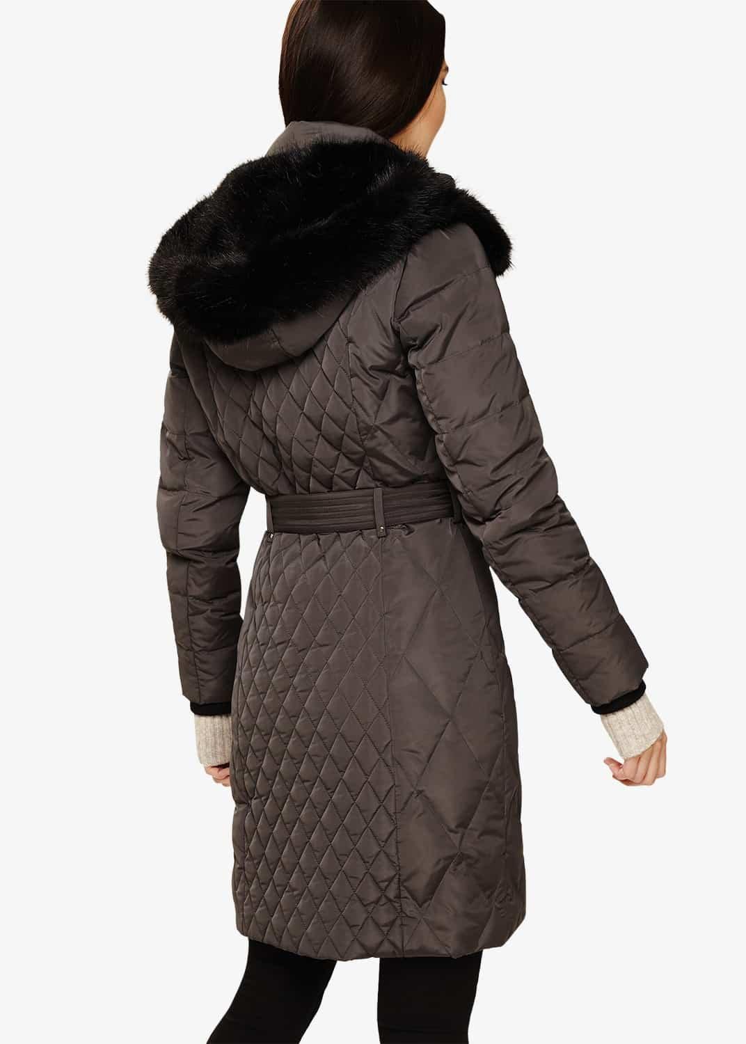 Davina Long Mixed Diamond Coat