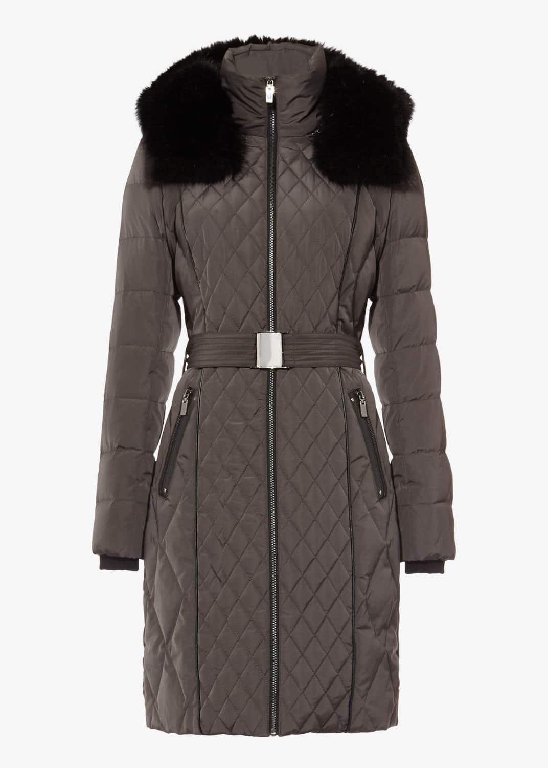 Davina Long Mixed Diamond Coat