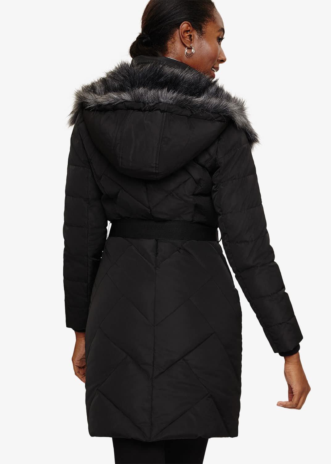 Bernadine Long Chevron Puffer Coat