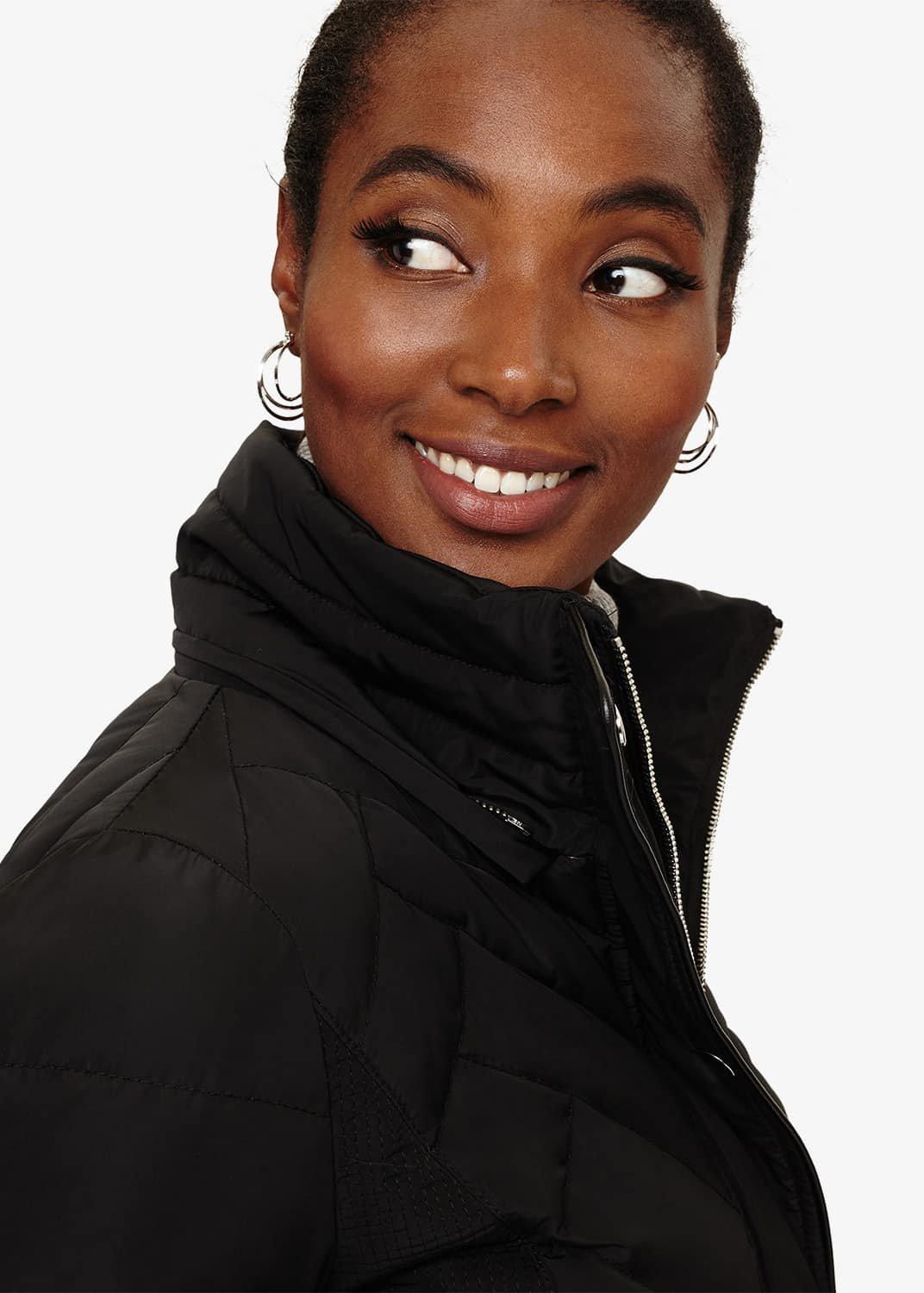 Bernadine Long Chevron Puffer Coat