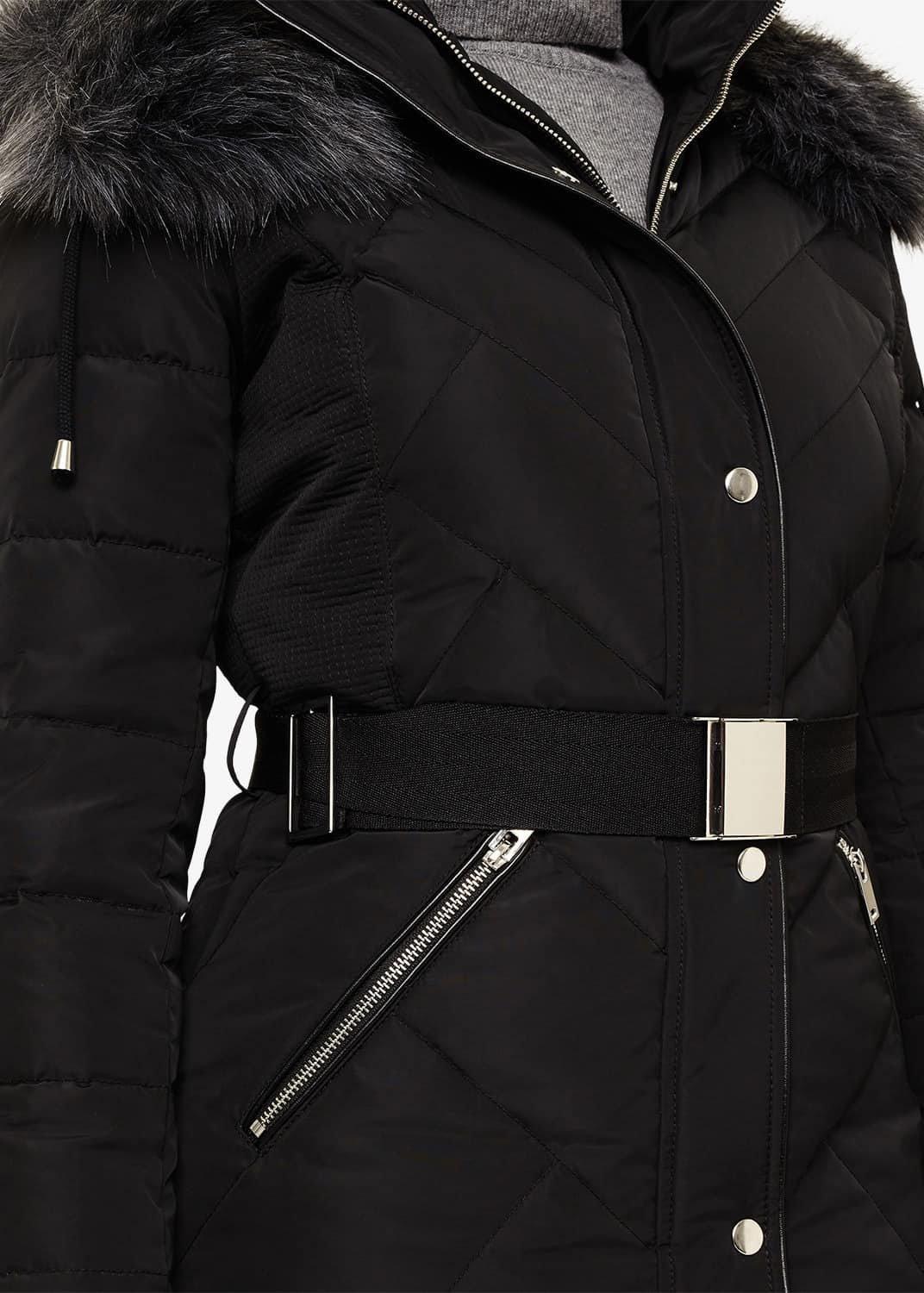Bernadine Long Chevron Puffer Coat