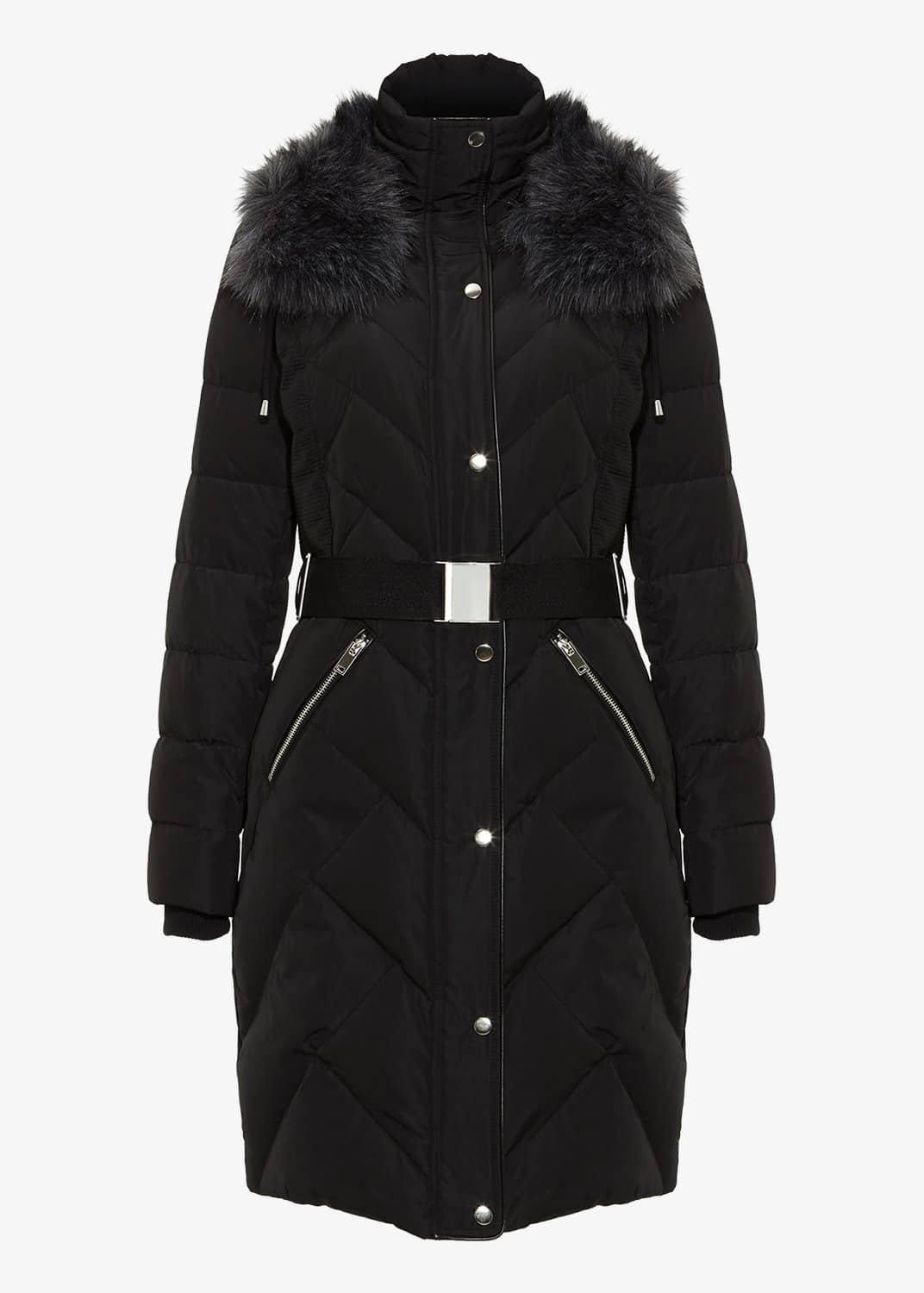 Bernadine Long Chevron Puffer Coat