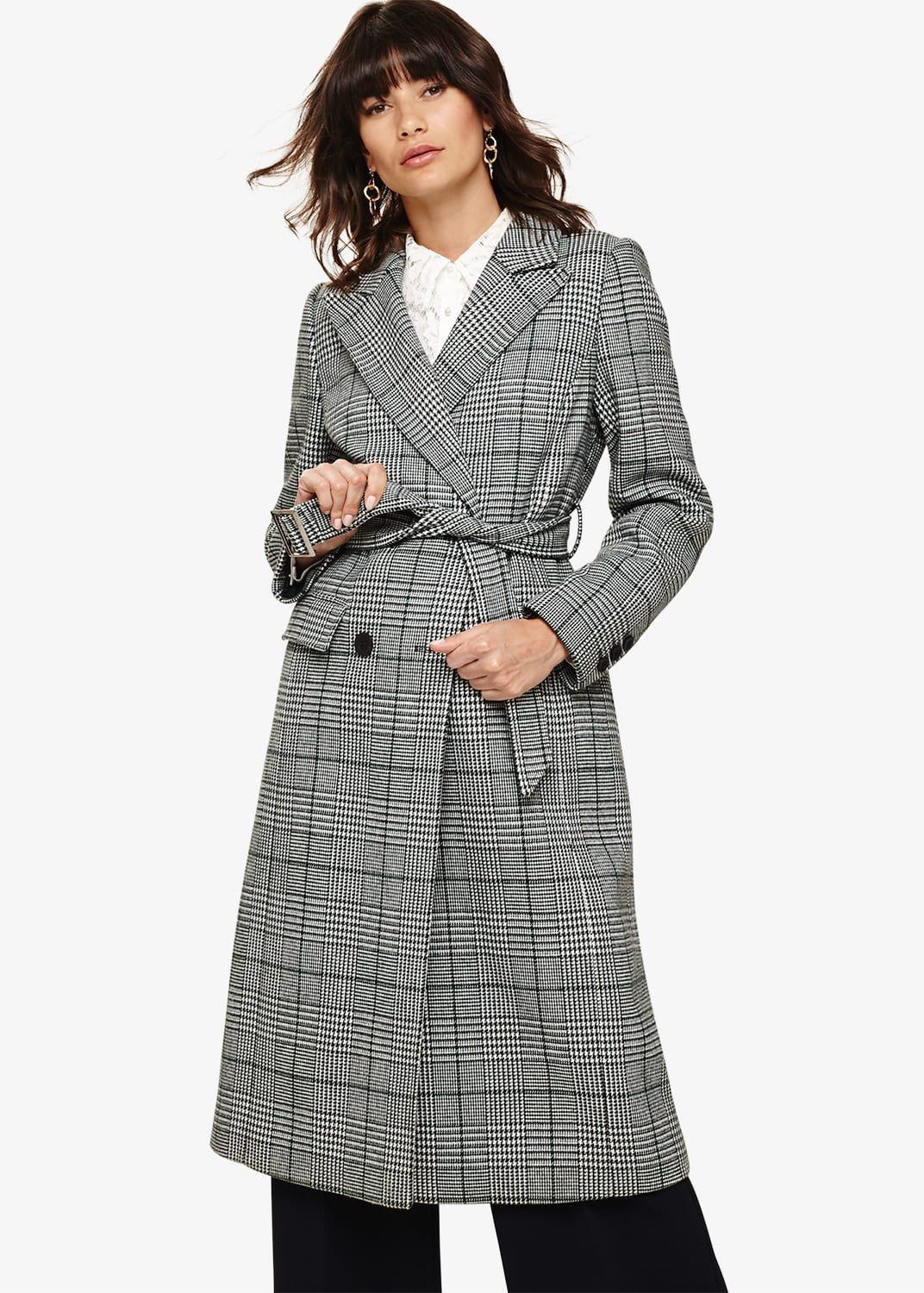 Carmel Check Trench Coat