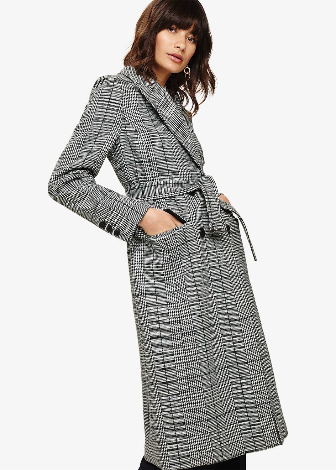 Carmel Check Trench Coat