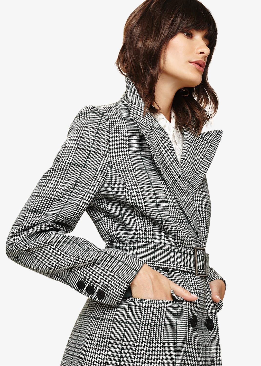 Carmel Check Trench Coat