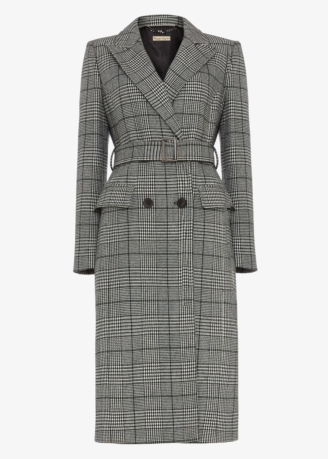 Carmel Check Trench Coat