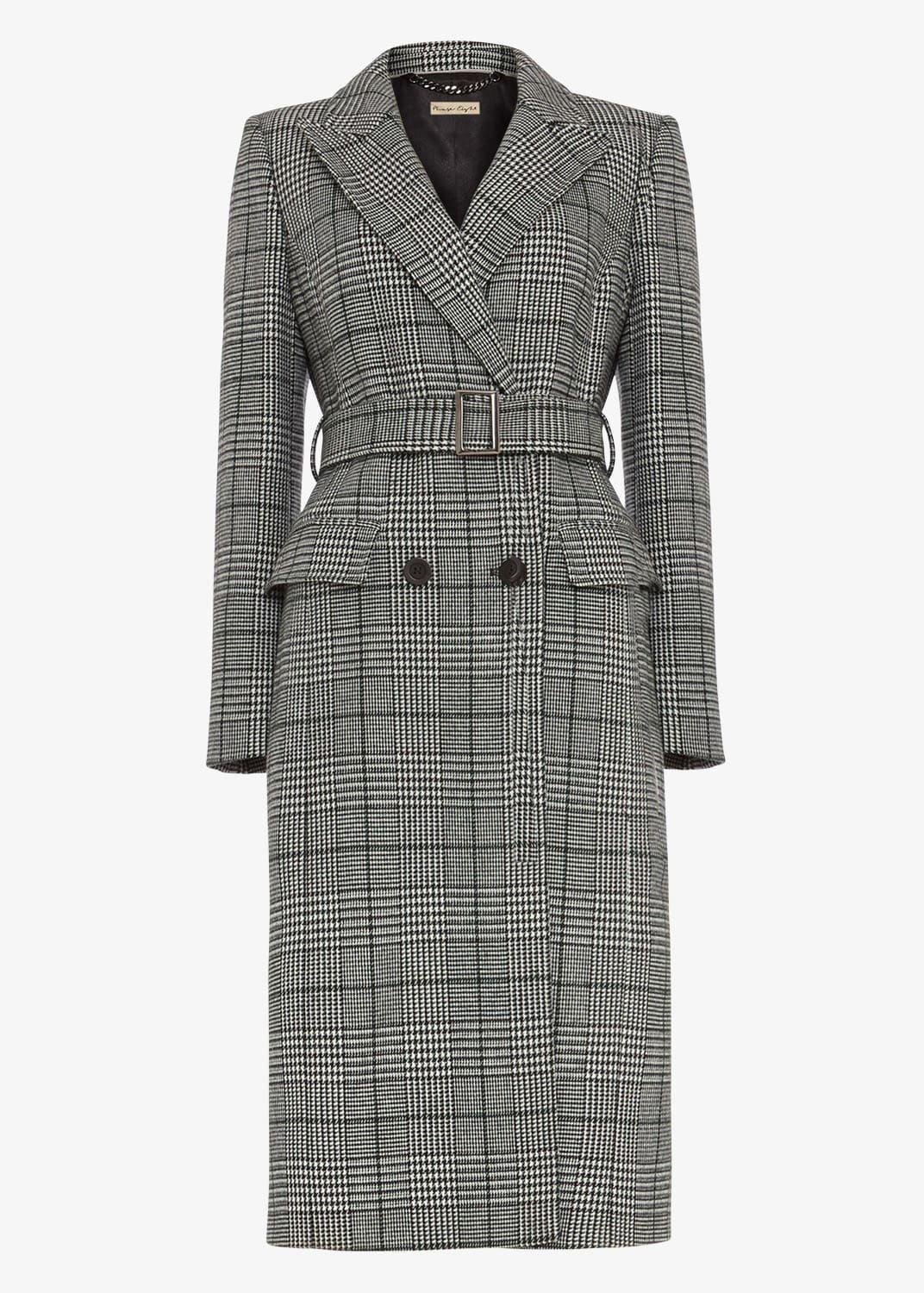 Carmel Check Trench Coat