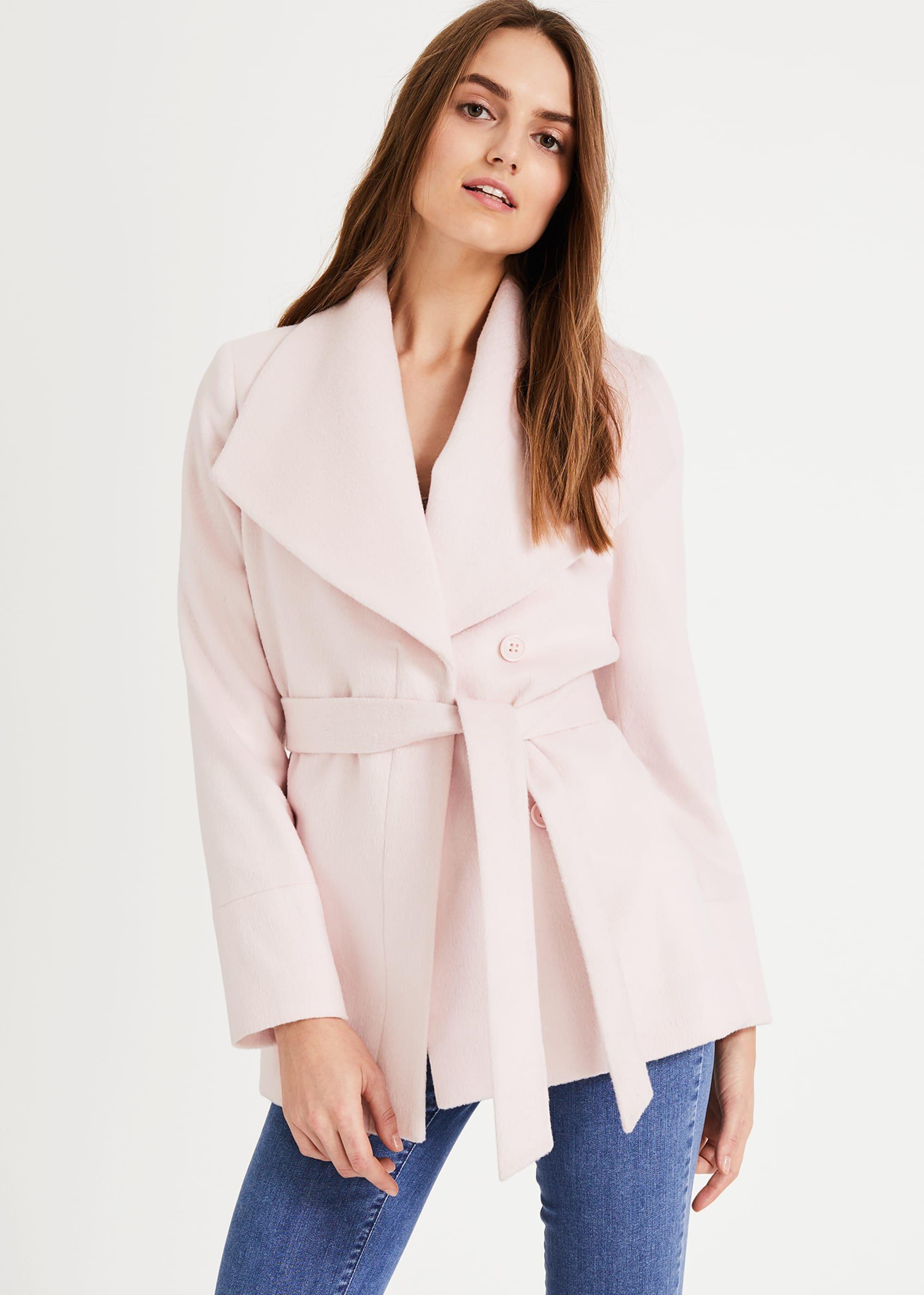 Nicci Short Belted Wool Coat