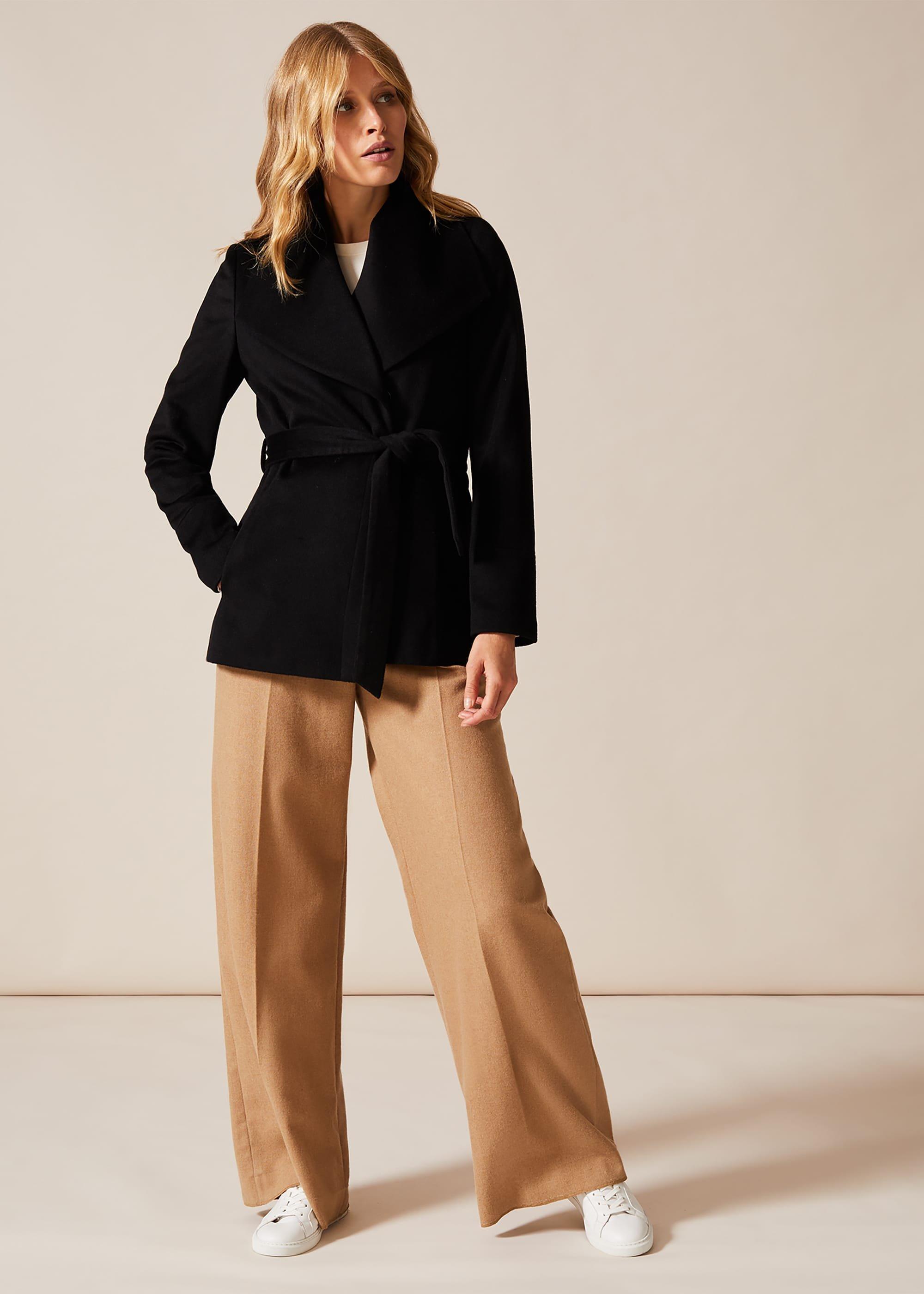 Nicci Short Belted Wool Coat | Phase Eight UK |