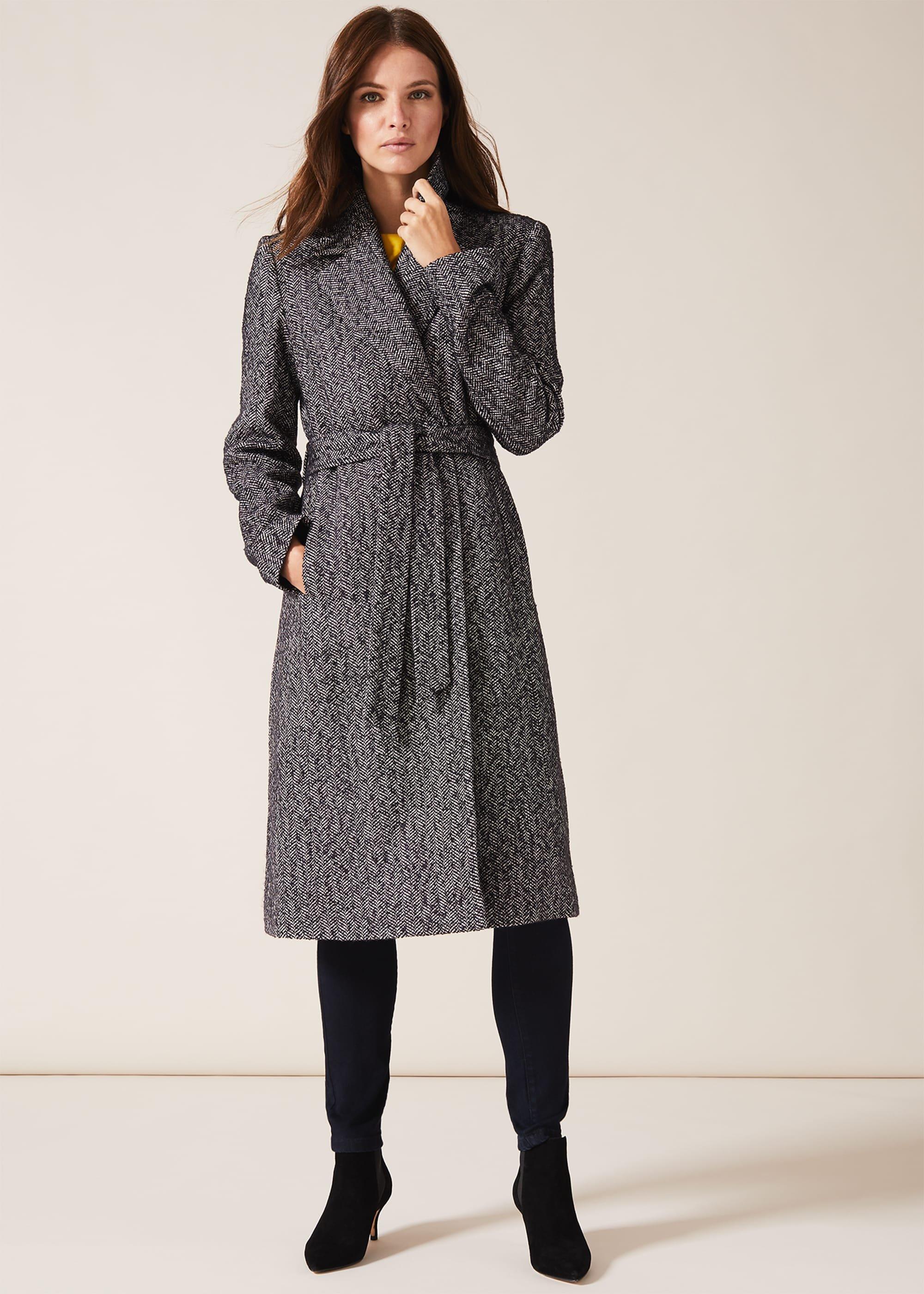 Tess Tweed Belted Coat