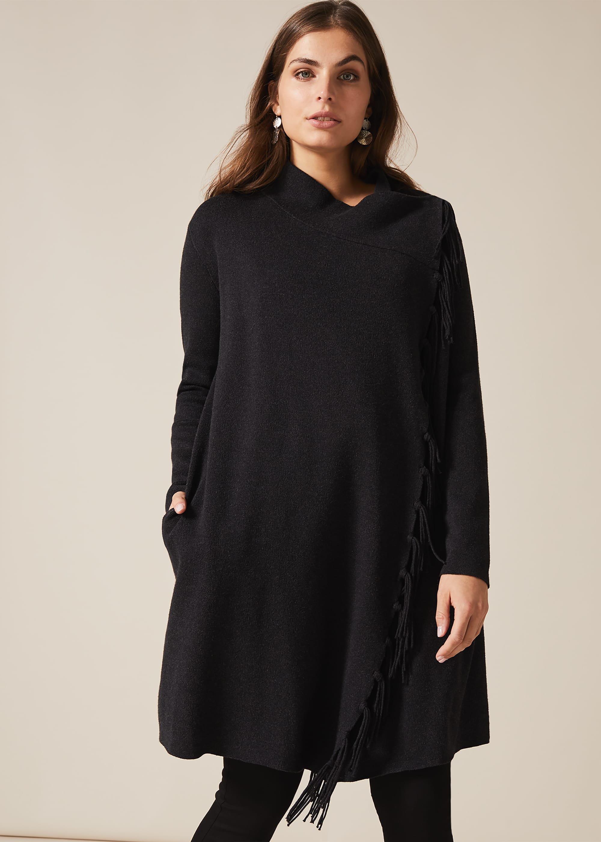 Talia Tassel Trim Knit Coat