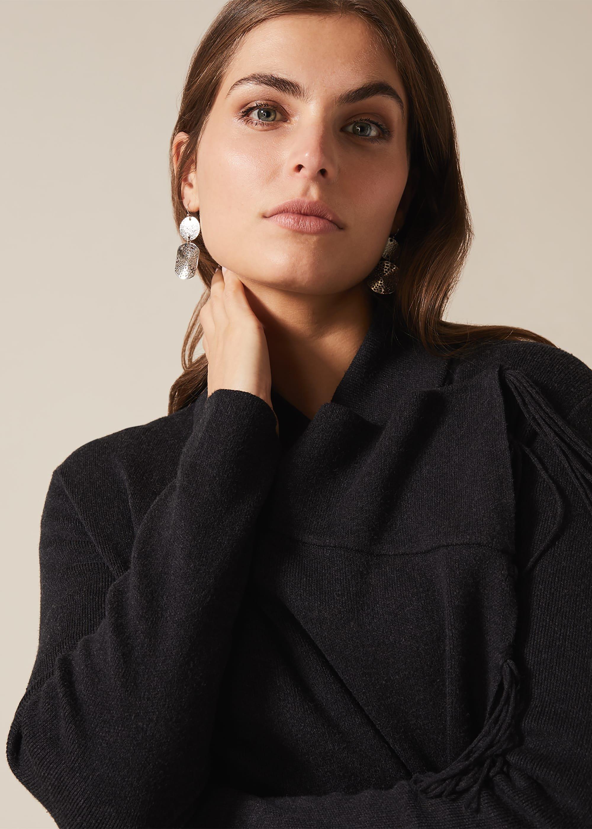 Talia Tassel Trim Knit Coat