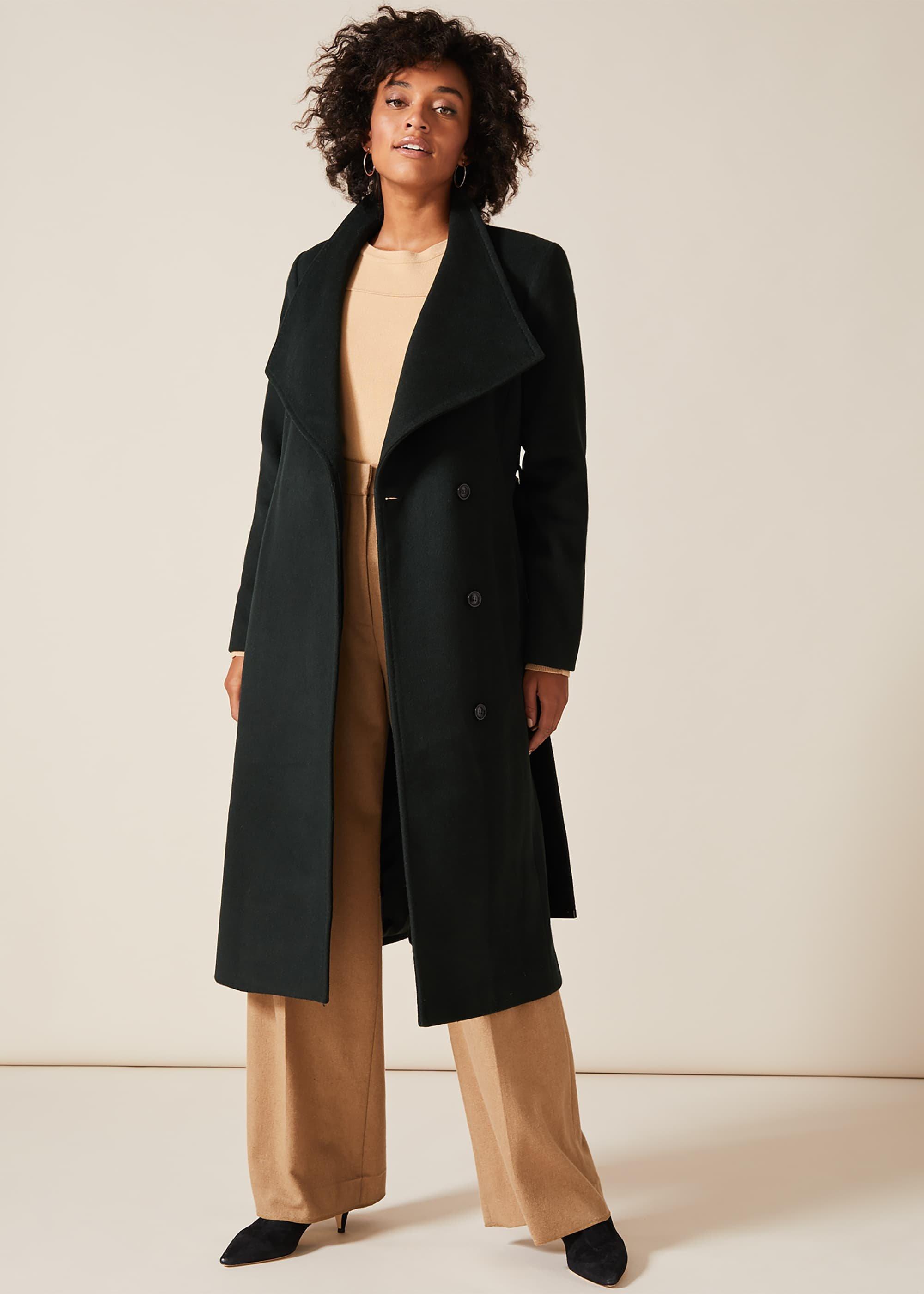 Nicci Belted Wool Trench Coat