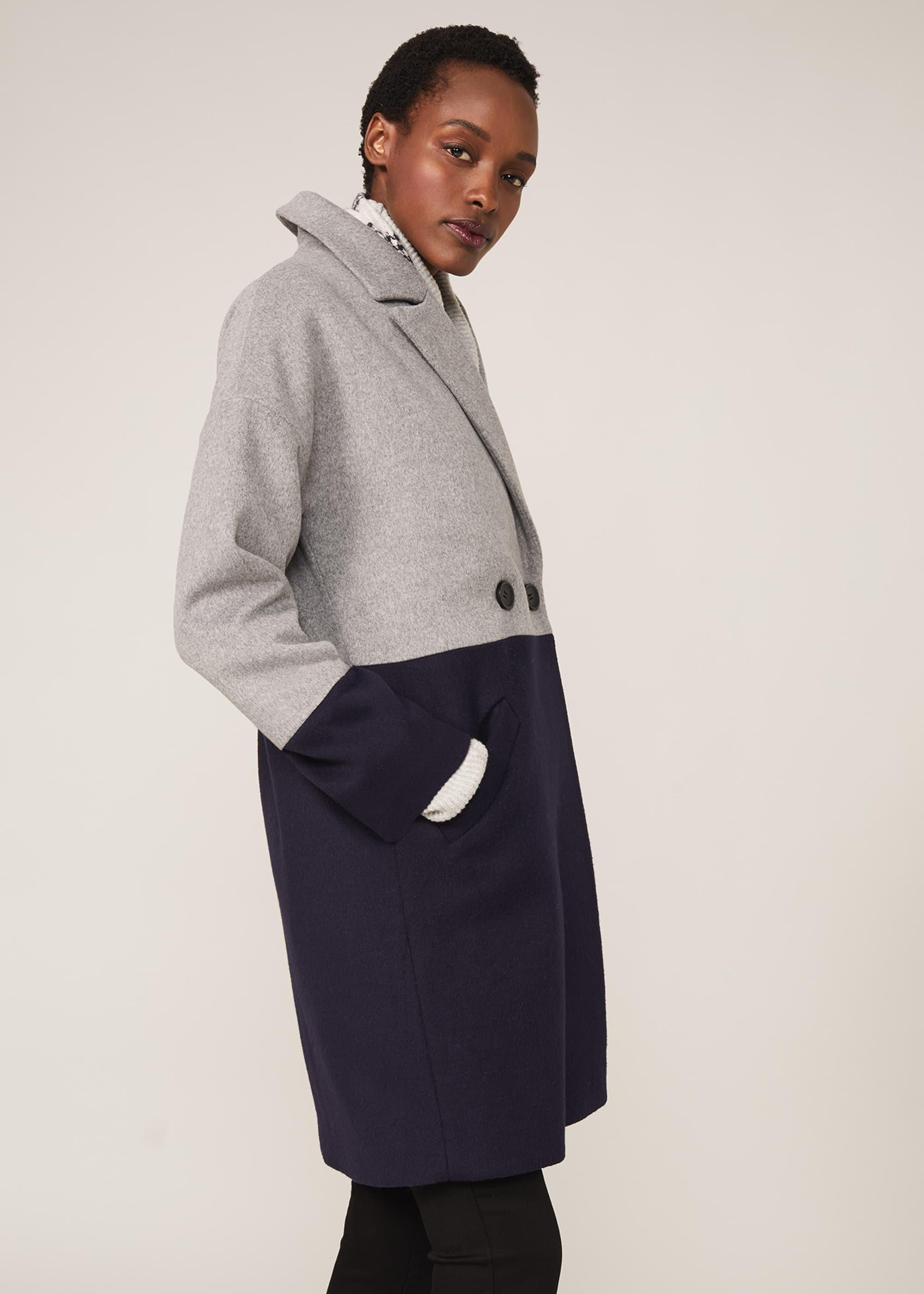 Emery Colourblock Wool Coat