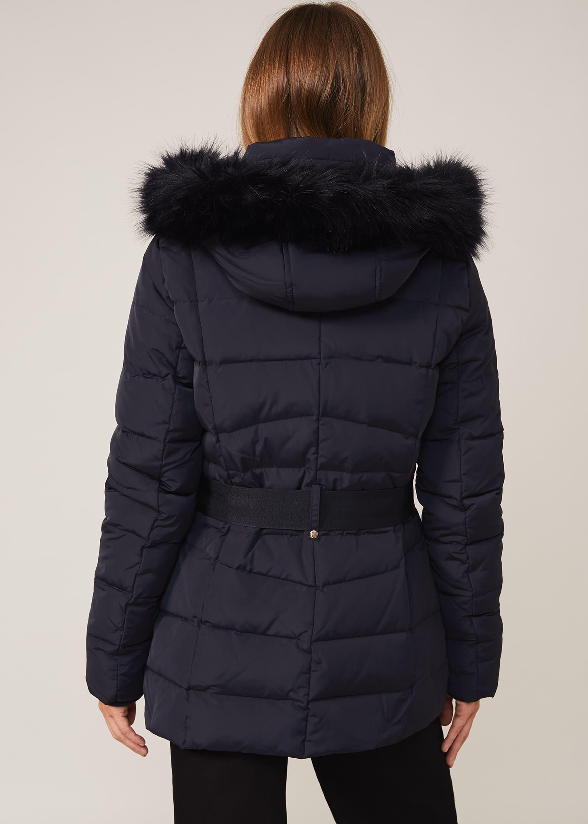 Vicky Velvet Trim Short Puffer Coat